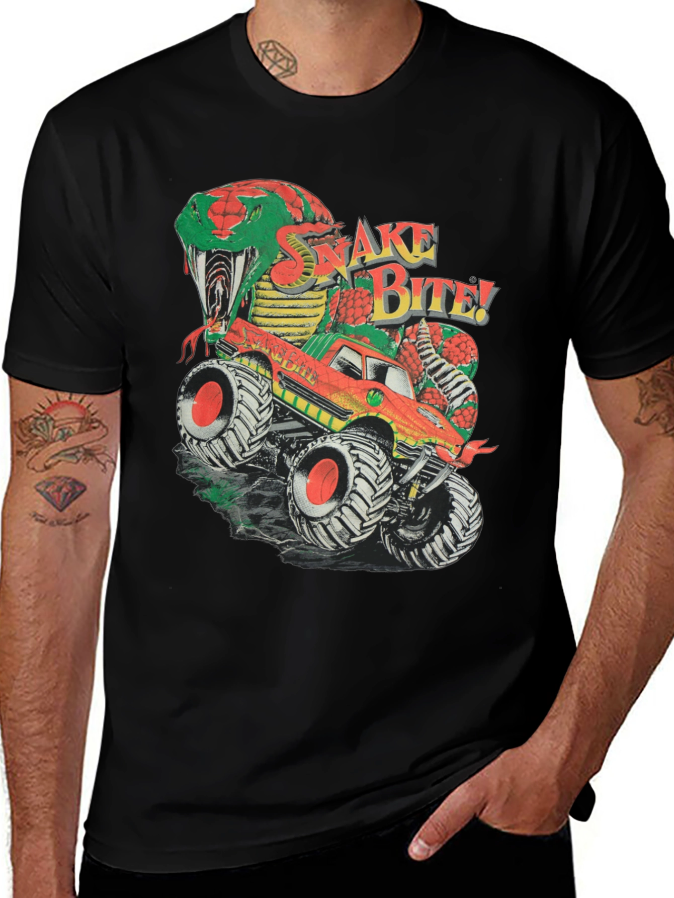 Variant 29 of Vintage Snake Bite Monster Truck Graphic T-Shirt