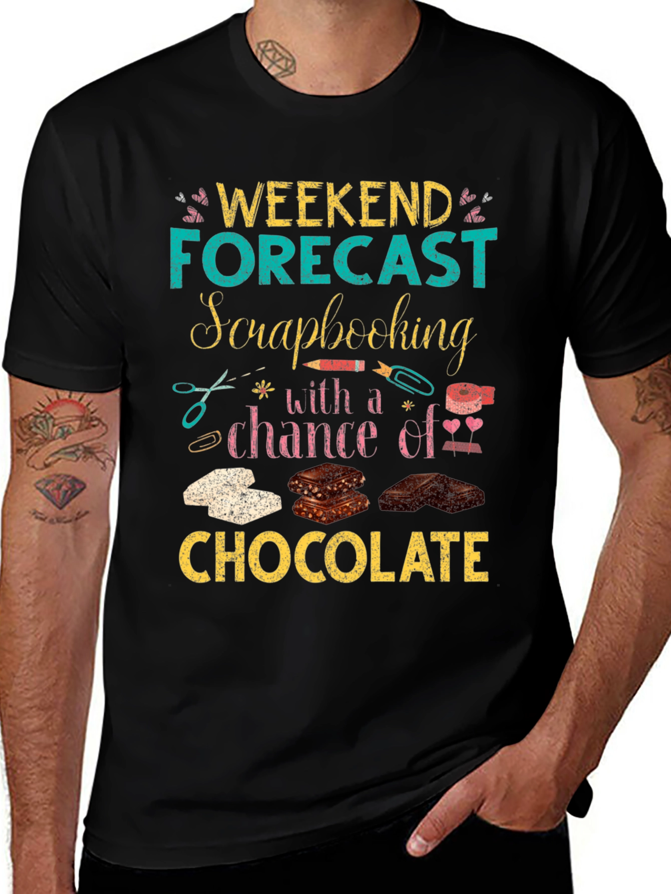 Weekend Forecast Scrapbooking Chocolate T-Shirt