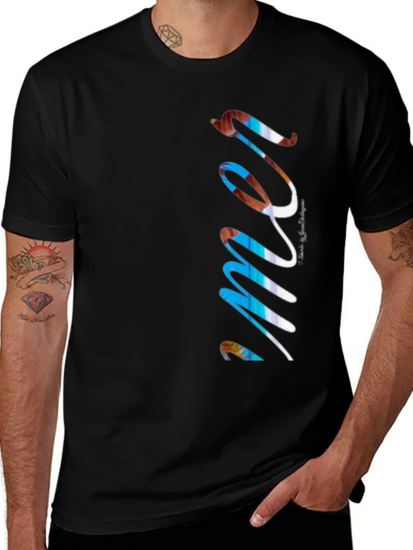 Variant 25 of Stylish Graphic Print Black T-Shirt
