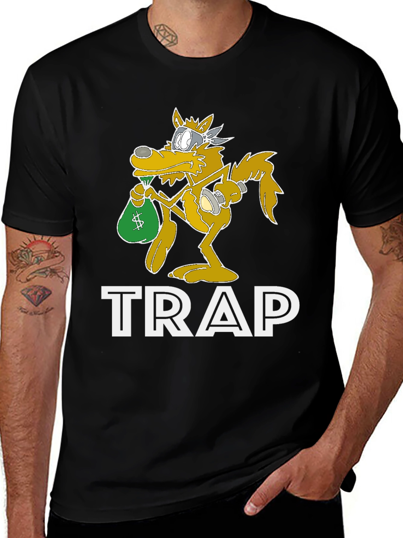 Variant 12 of Trap Wolf Graphic Tee - Streetwear Style