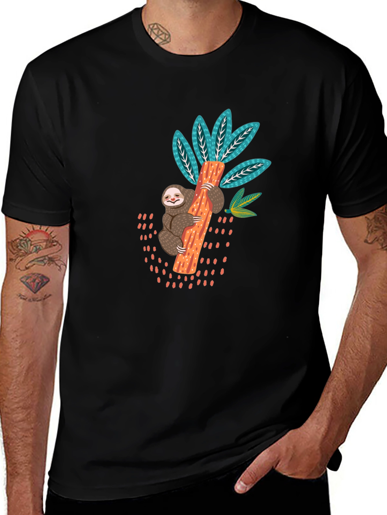Variant 11 of Sloth on Tree Graphic T-Shirt - Casual Comfort