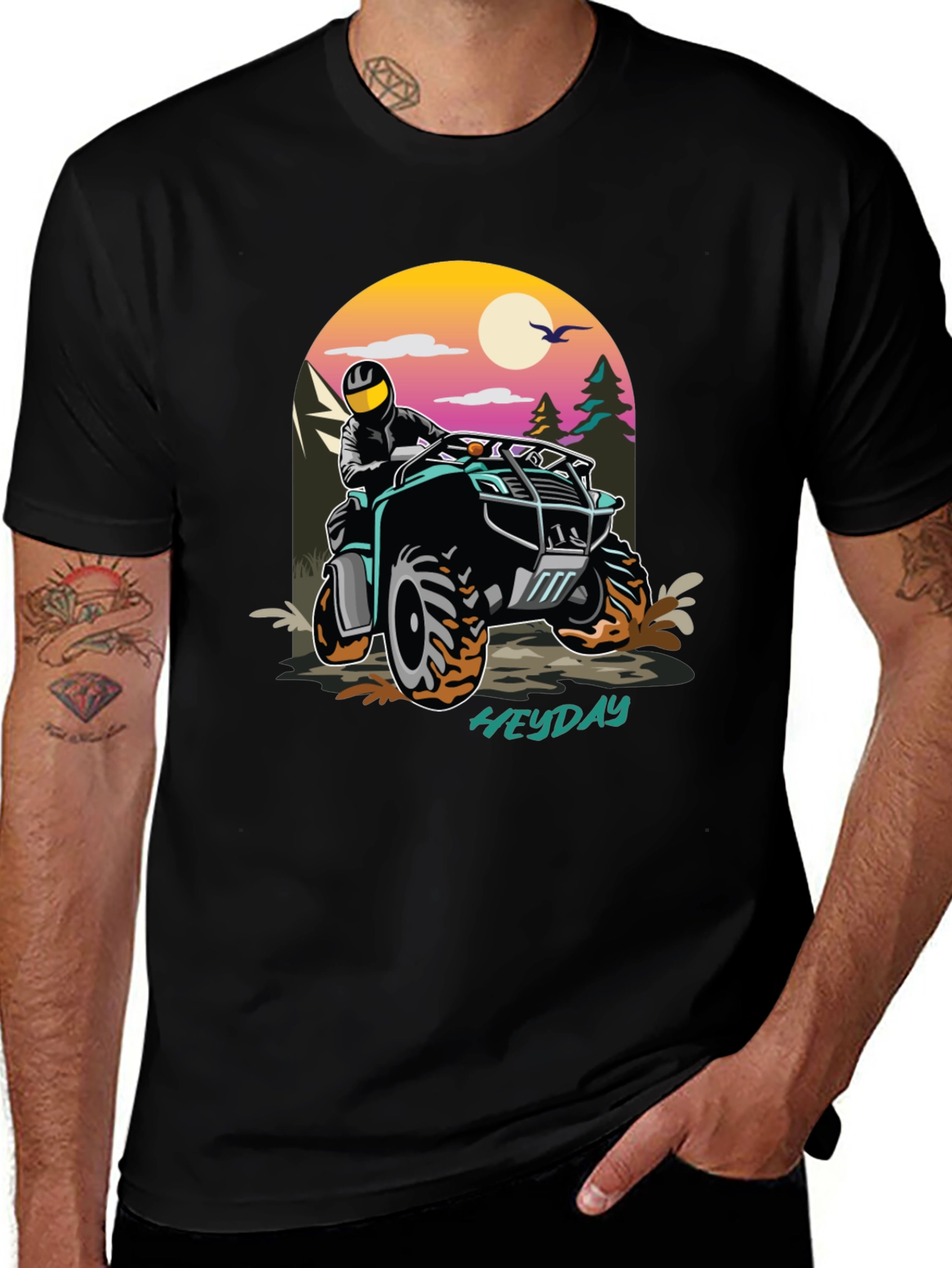 Variant 26 of Heyday ATV Adventure Tee - Black Graphic T-Shirt