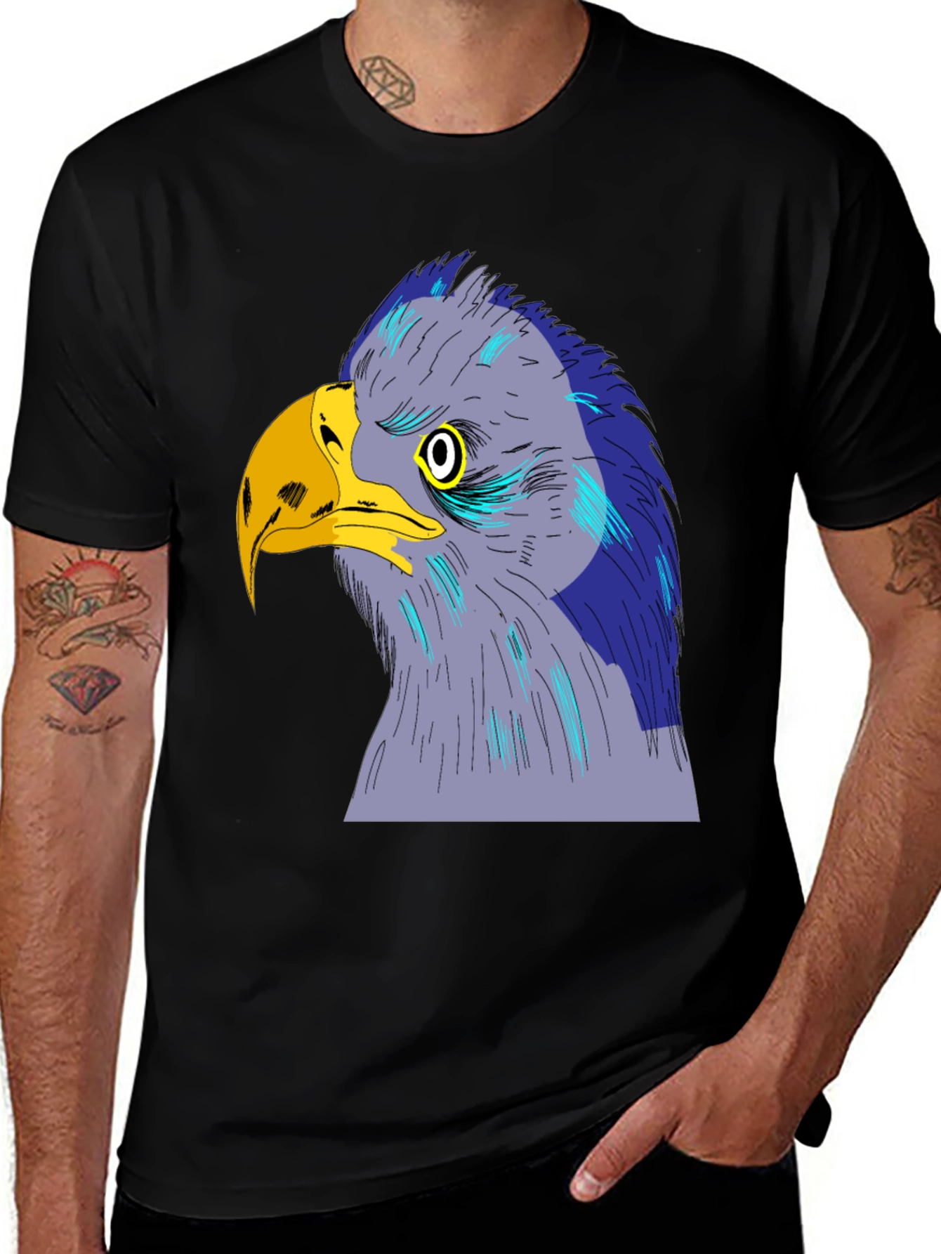 Variant 16 of Eagle Graphic Print Black T-Shirt
