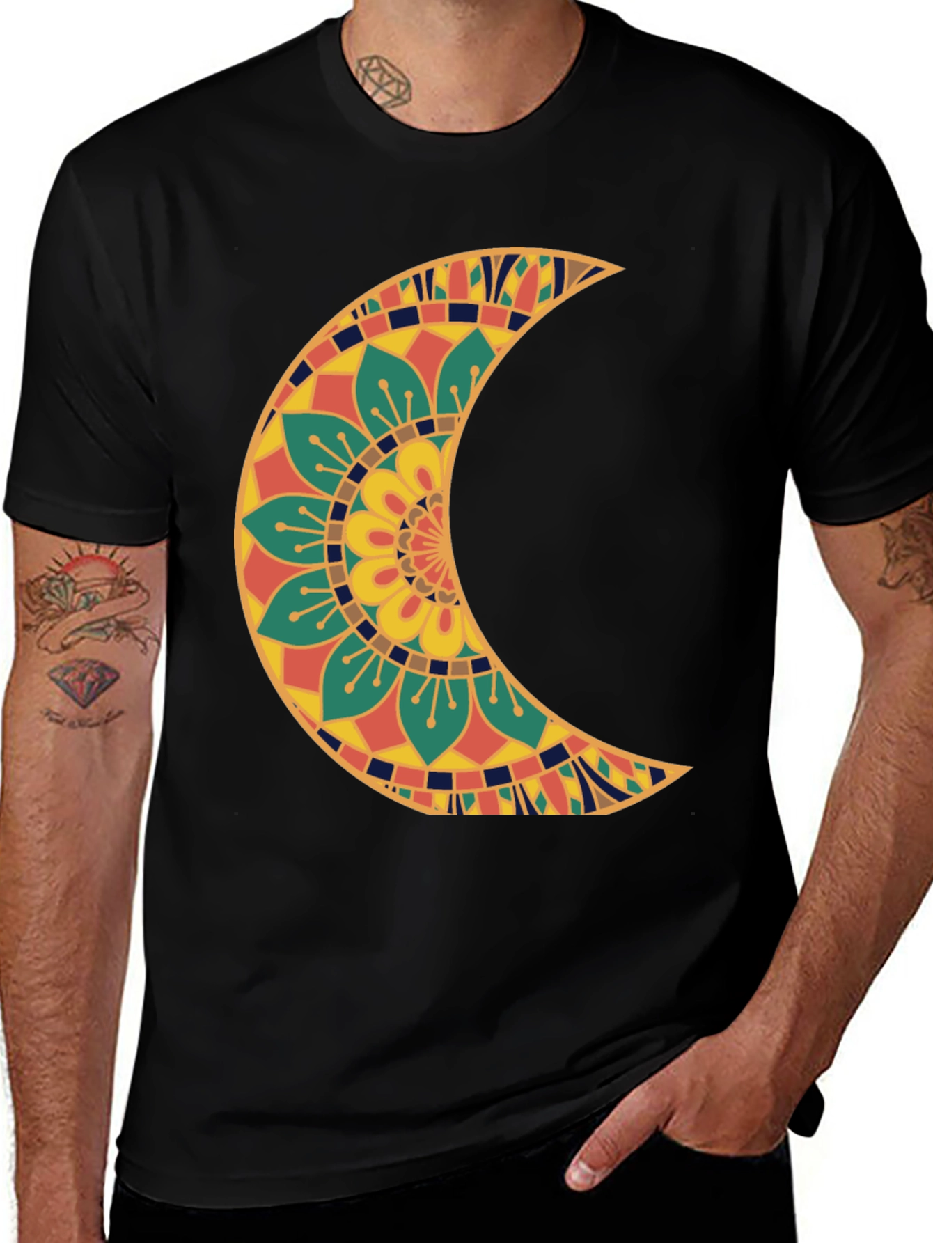 Variant 30 of Crescent Moon Mandala Graphic Tee
