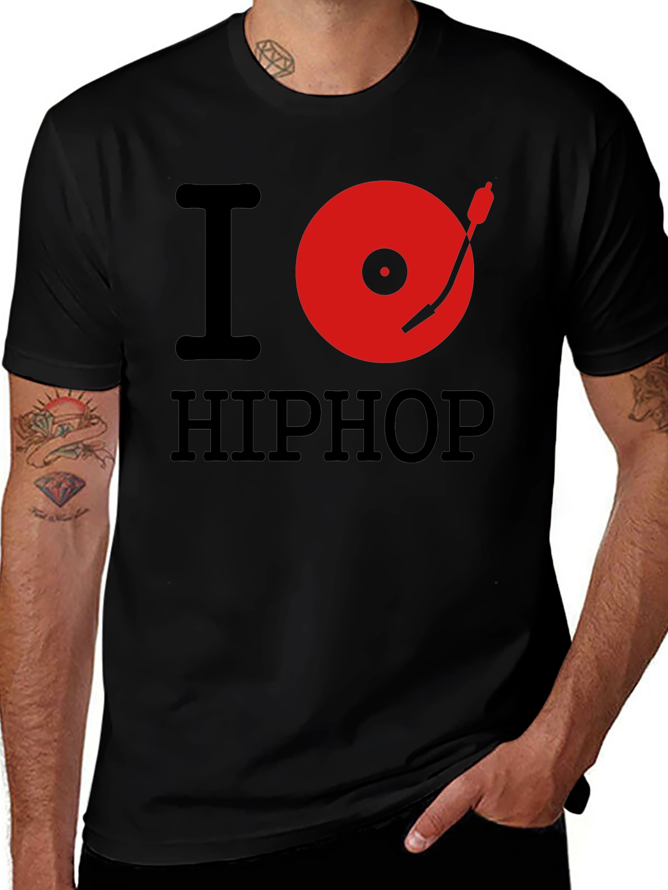 Variant 8 of I Love Hip Hop Black Graphic T-Shirt