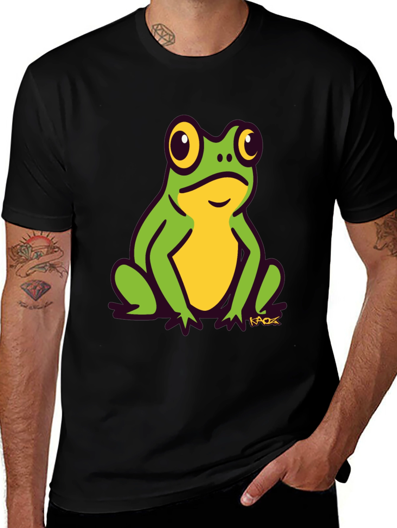 Variant 5 of Frog Graphic Tee - Black Cotton T-Shirt