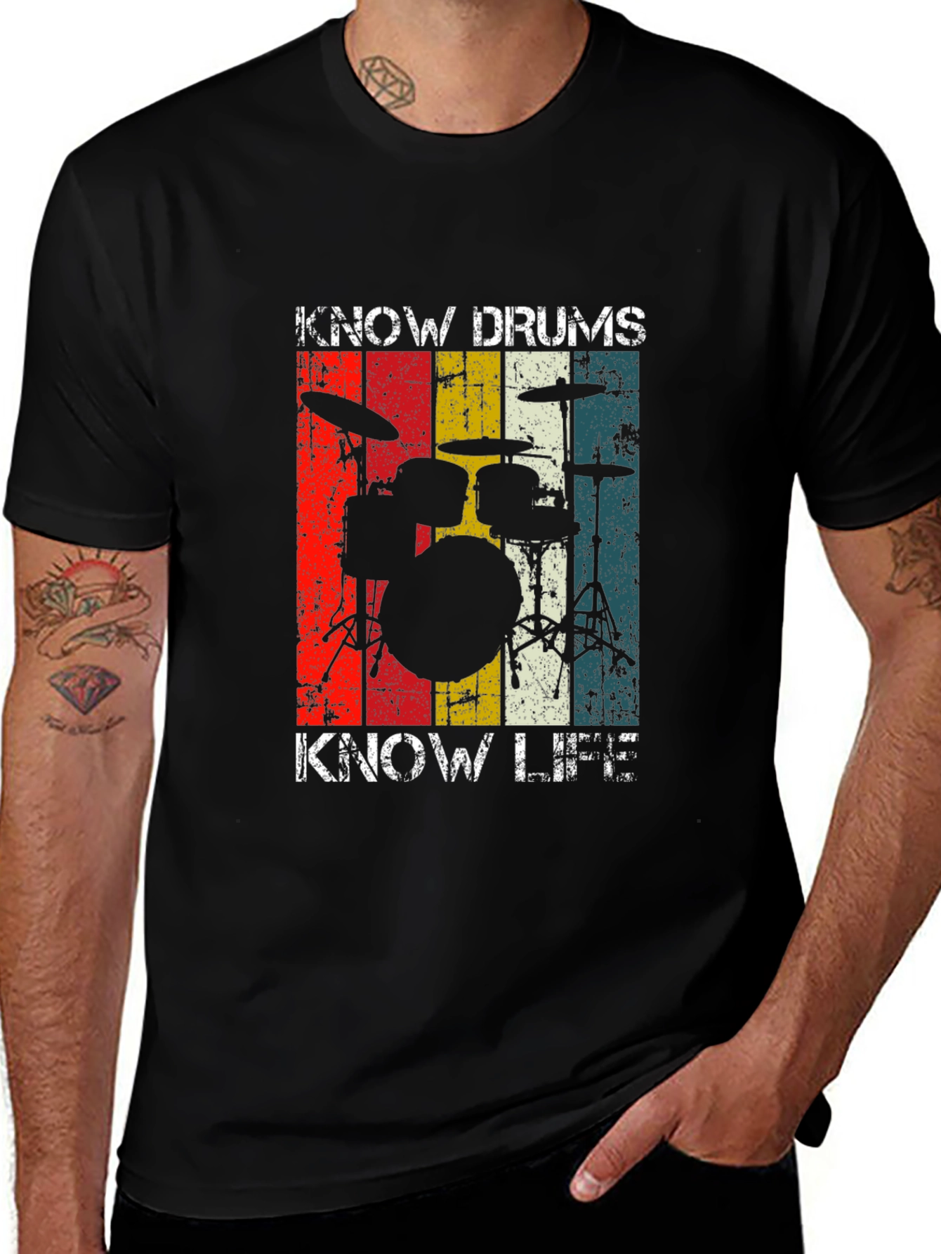Variant 2 of Know Drums Know Life T-Shirt - Vintage Retro Style