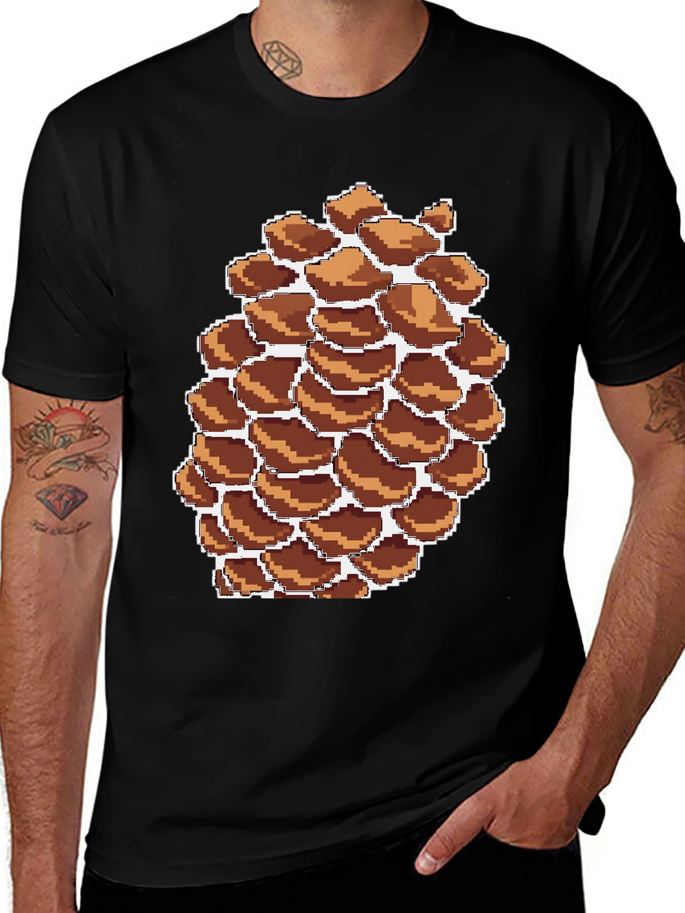 Pixel Pinecone Graphic Tee - Nature Lover's Shirt