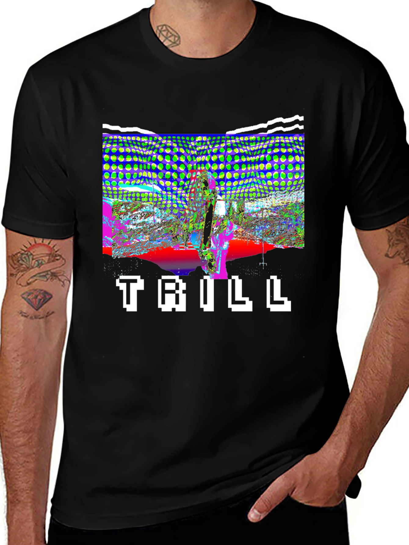 Variant 22 of Trill Graphic Print Black T-Shirt