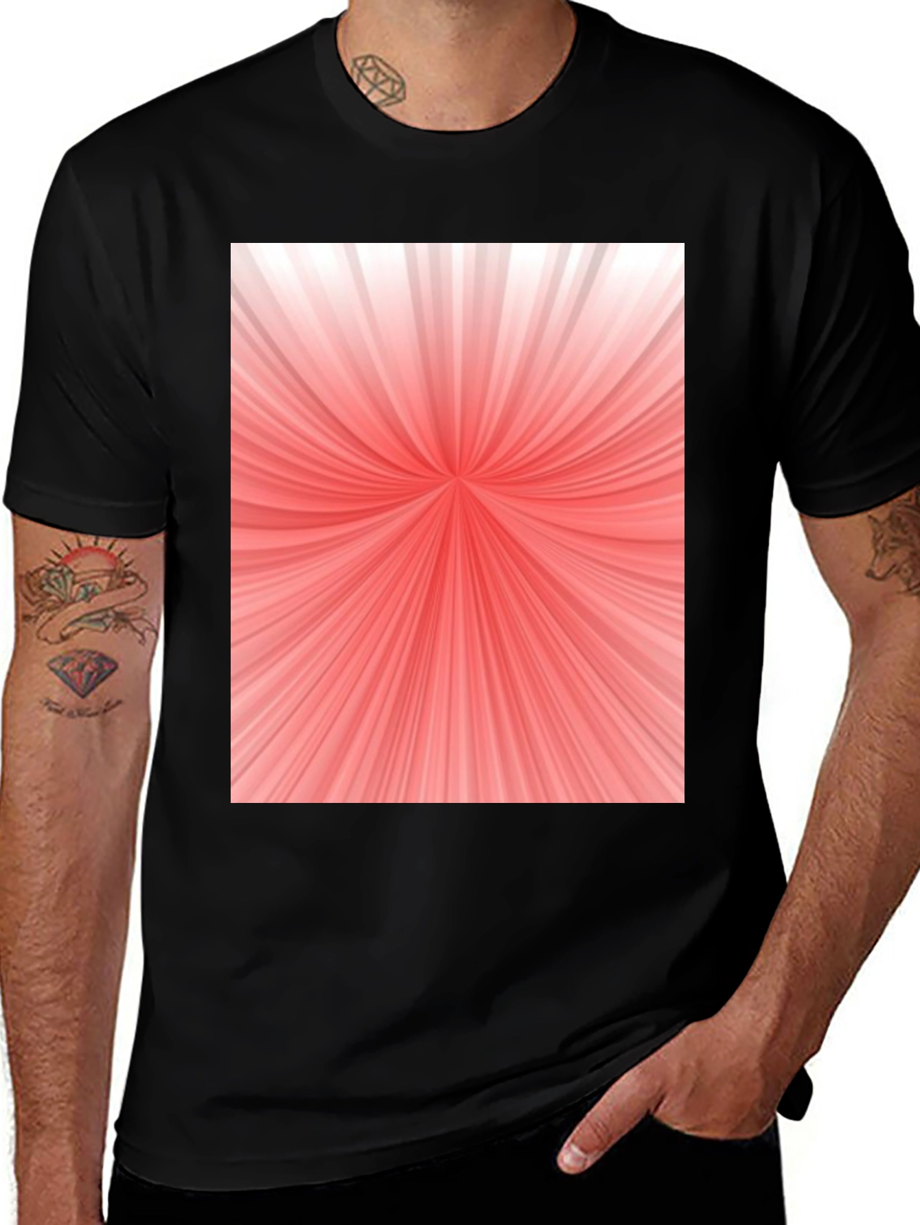 Variant 29 of Starburst Tee - Abstract Graphic Print Black T-Shirt