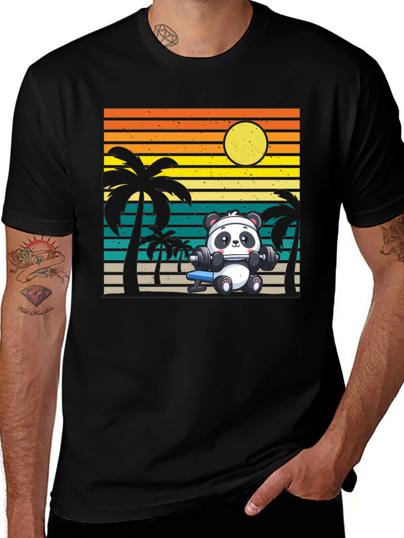 Variant 18 of Panda Workout Graphic Tee