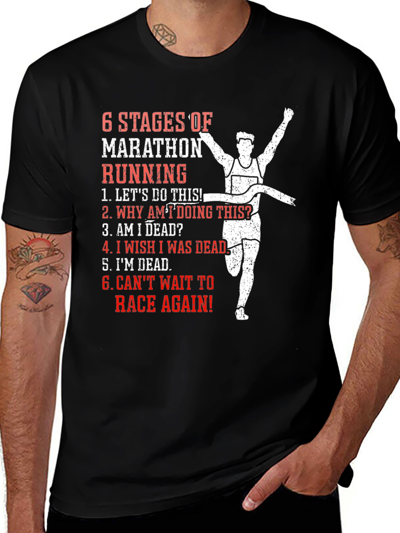 Variant 24 of Marathon Running Stages T-Shirt - Funny Runner Tee