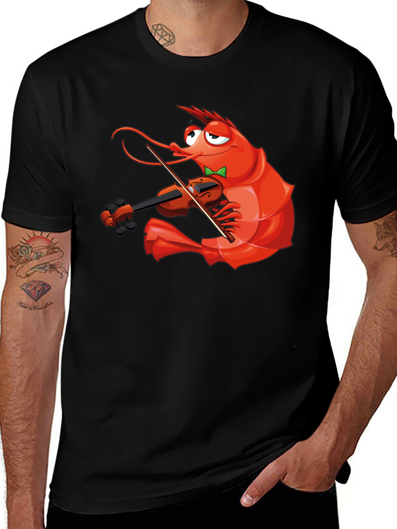 Variant 22 of Shrimp Violinist T-Shirt - Funny Music Lover Tee