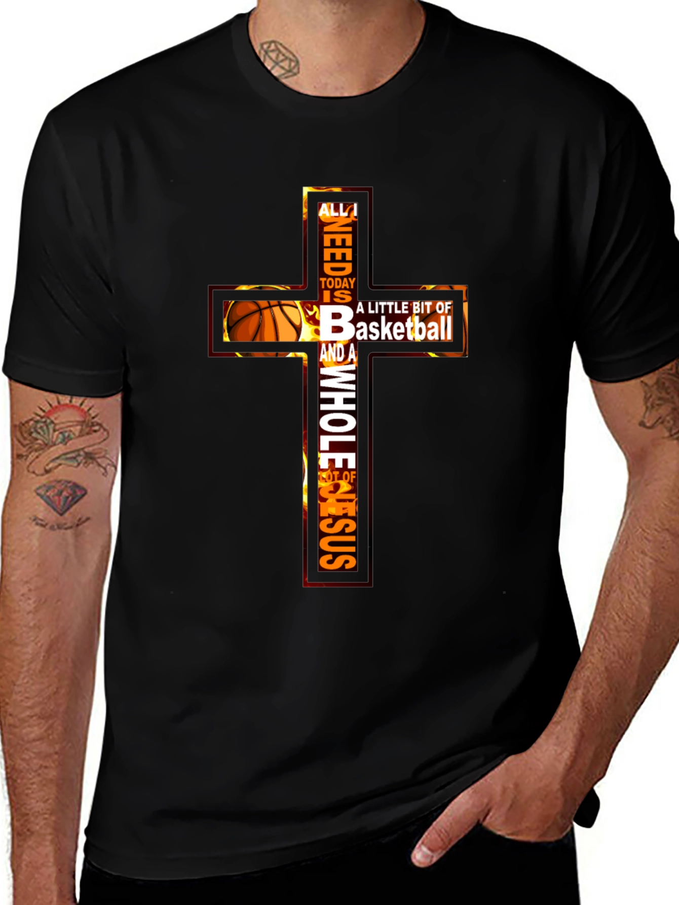 Variant 7 of Basketball and Jesus Graphic T-Shirt