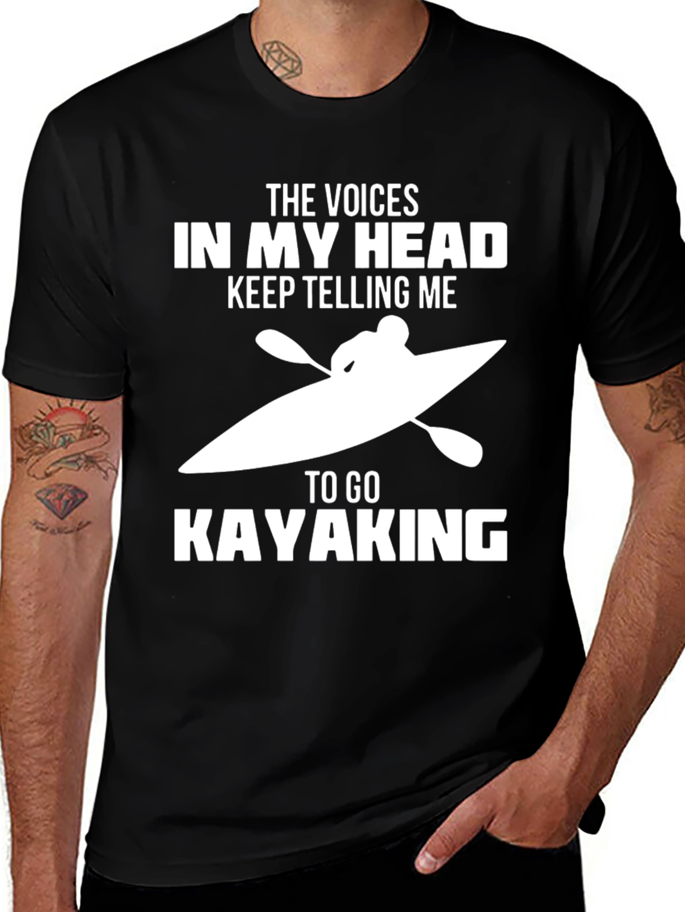 Variant 17 of Voices in My Head Kayaking T-Shirt