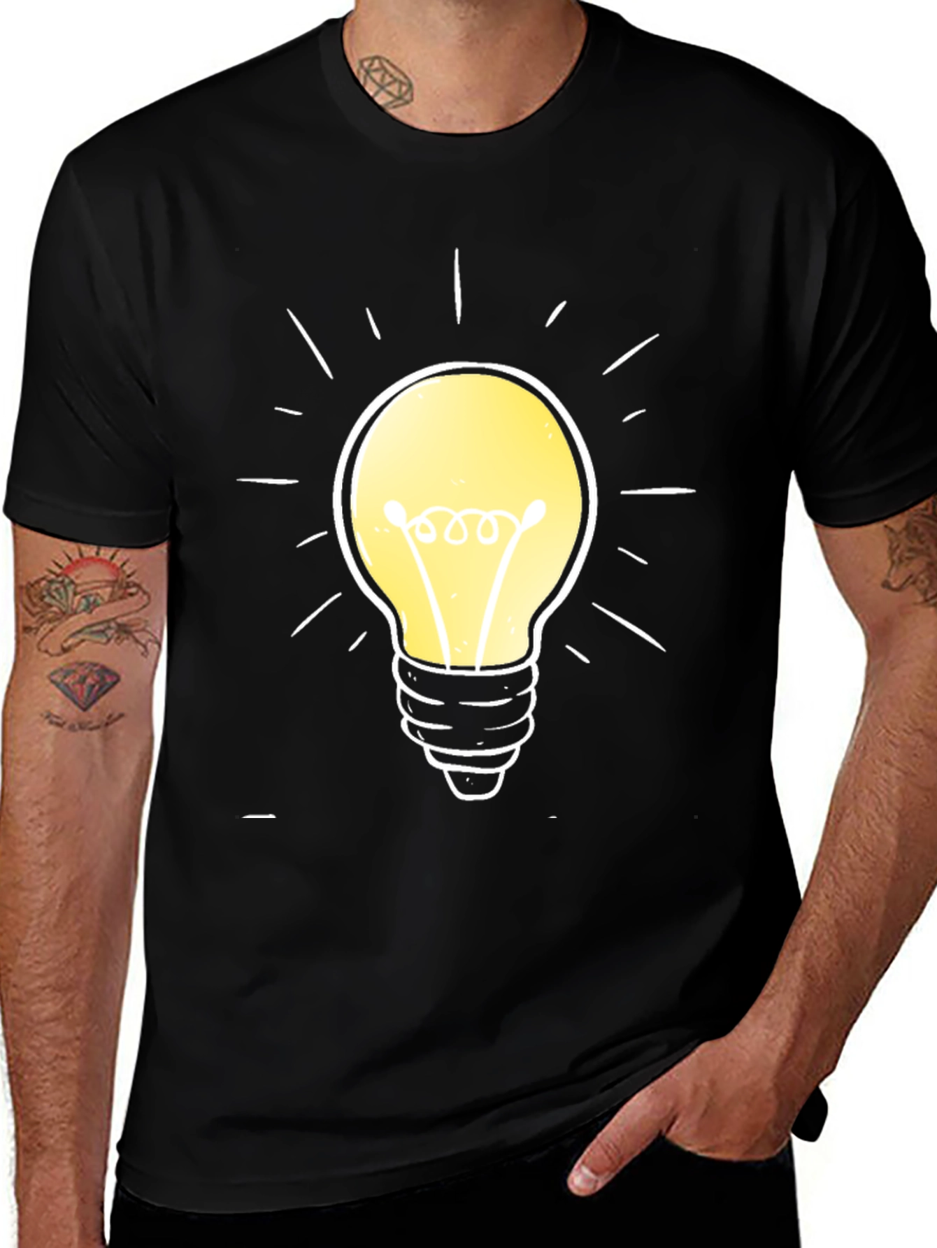 Bright Idea T-Shirt -  Cotton Crew Neck Tee