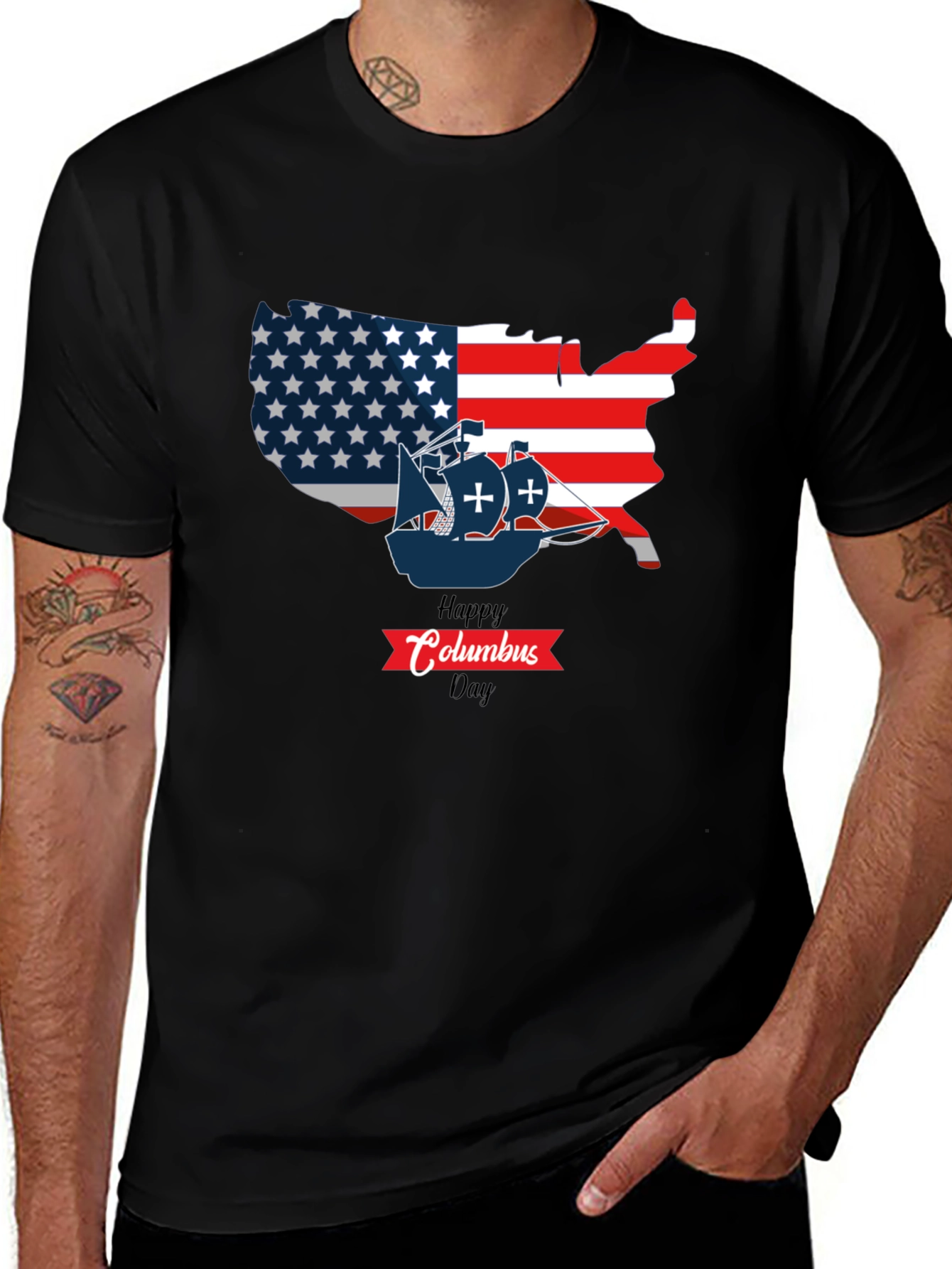 Happy Columbus Day USA Map T-Shirt