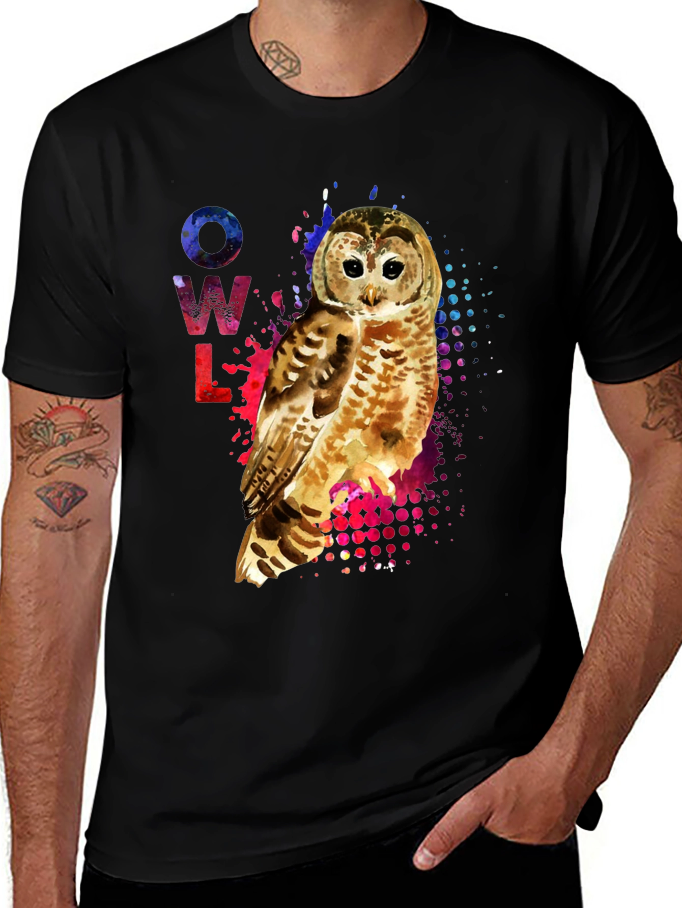 Variant 20 of Watercolor Owl Graphic Tee - Unisex Fashion