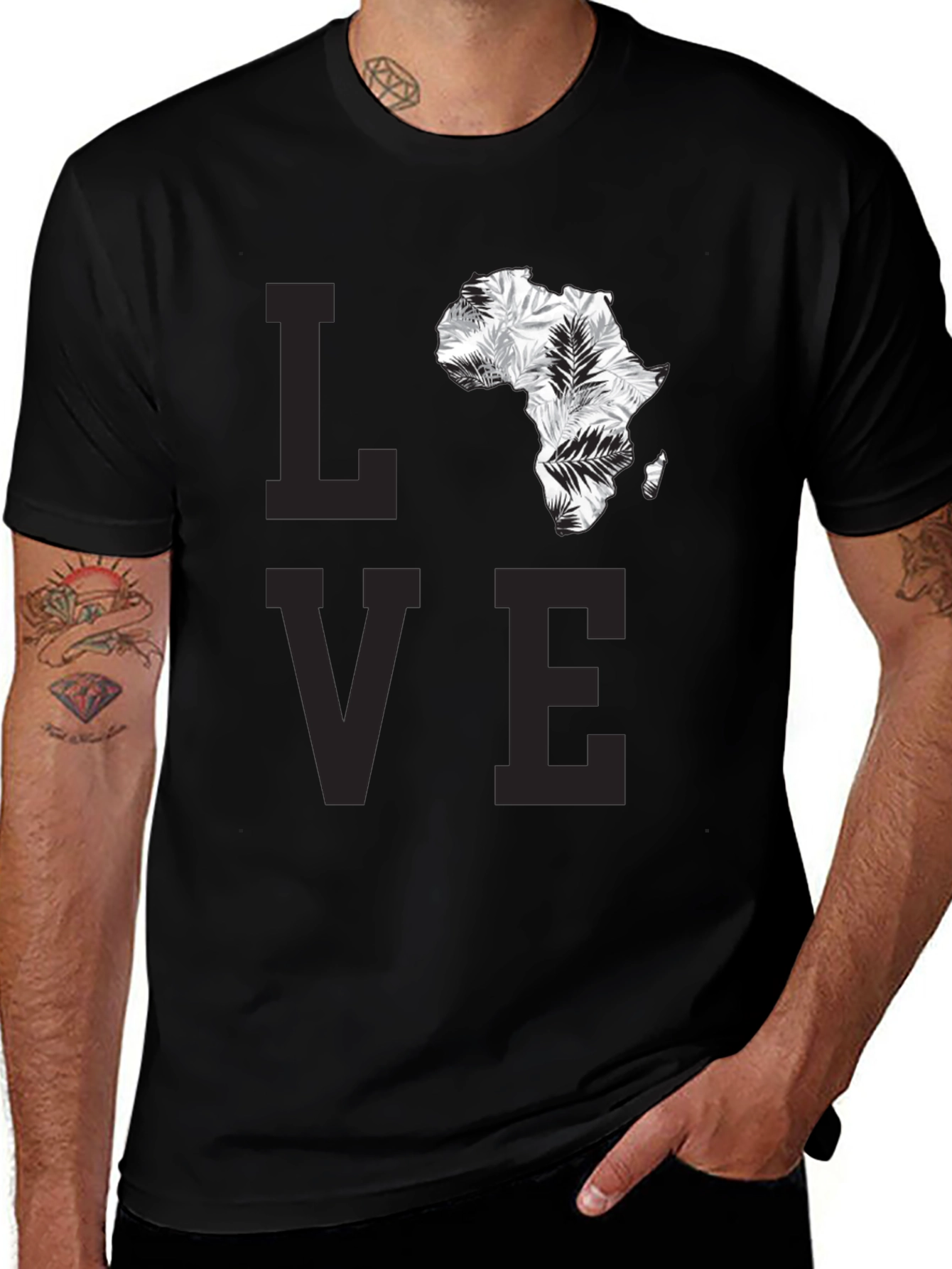Love Africa Black Graphic Tee
