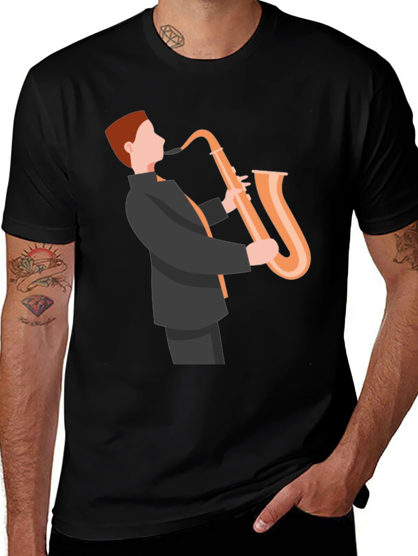 Variant 6 of Saxophone Player Graphic T-Shirt
