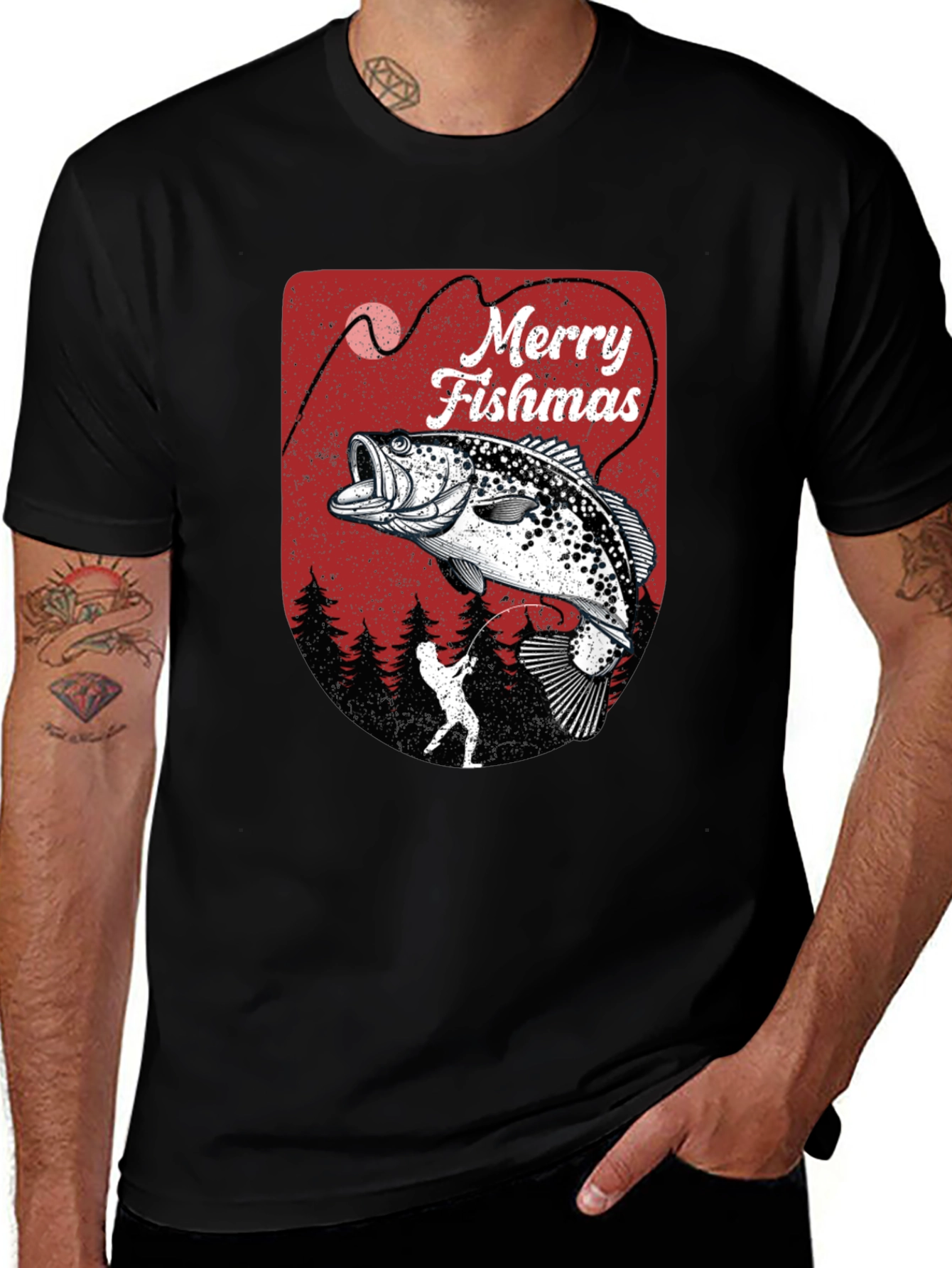 Variant 12 of Merry Fishmas Fishing T-Shirt