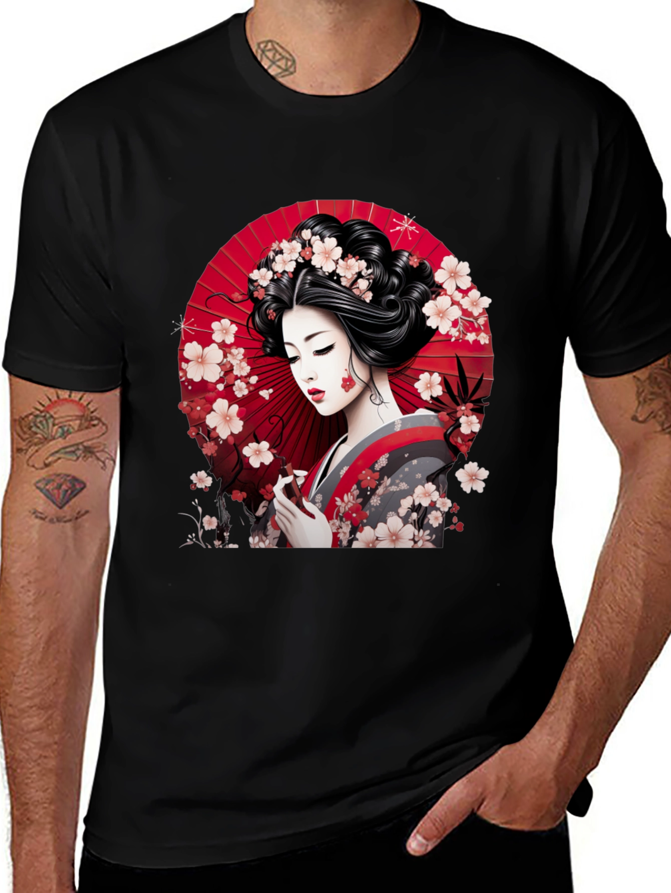 Variant 20 of Geisha Art Graphic Black T-Shirt