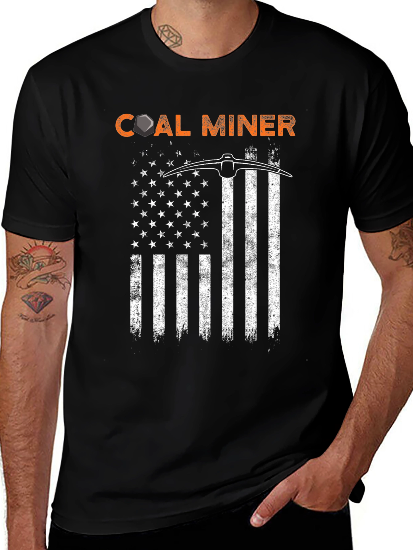 Variant 27 of Coal Miner American Flag T-Shirt