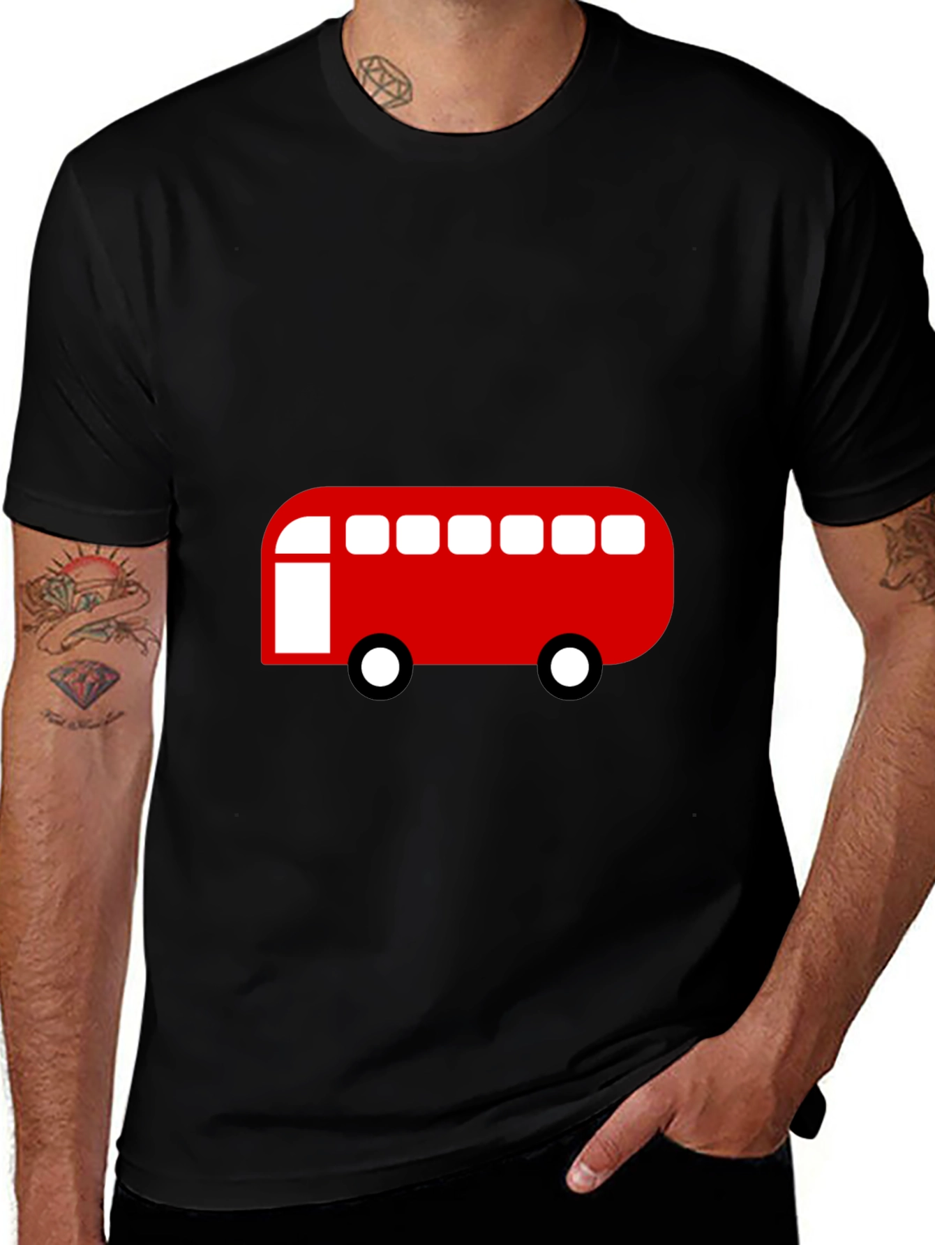 Variant 7 of Red Bus Graphic Tee - Classic Style