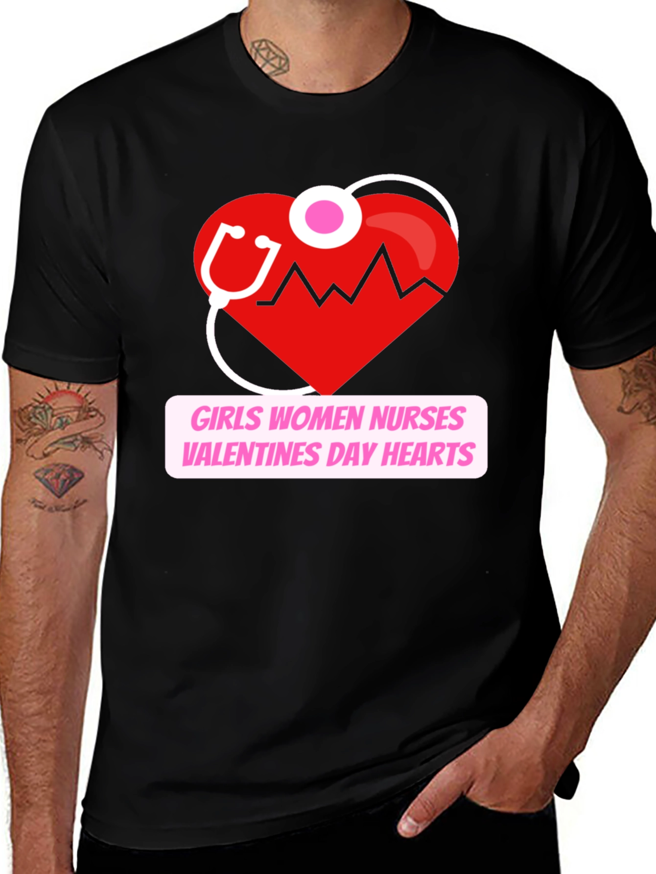 Variant 12 of Nurse Valentine's Day Heartbeat T-Shirt
