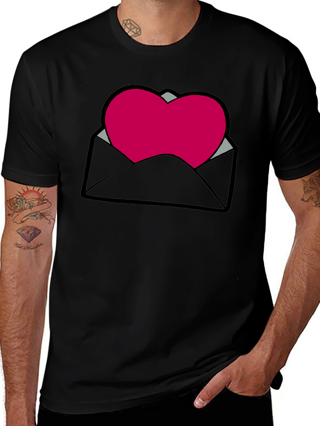 Variant 5 of Heart Envelope Graphic Tee - Love Letter Shirt