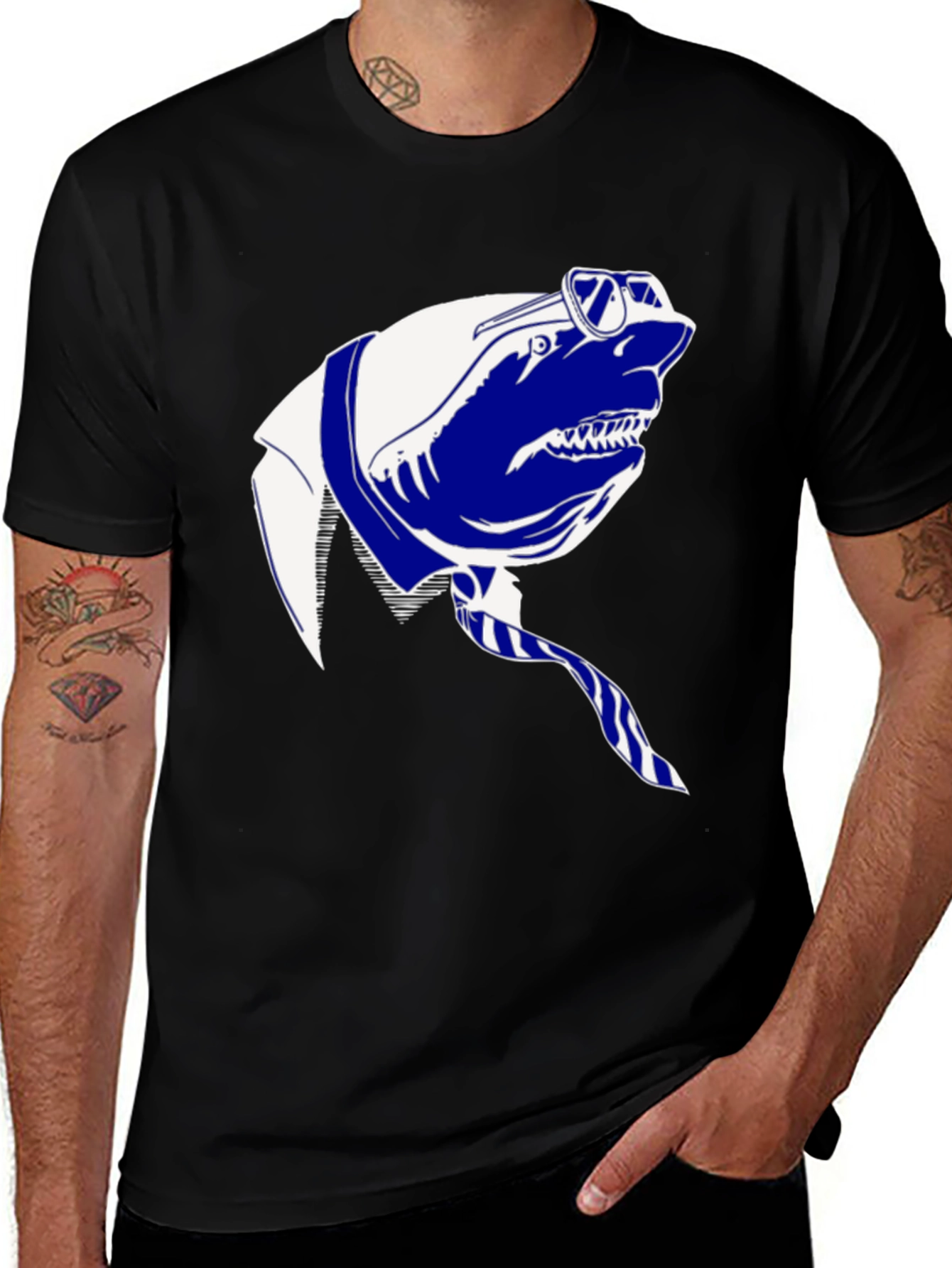 Variant 18 of Shark with Glasses T-Shirt - Cool Graphic Tee