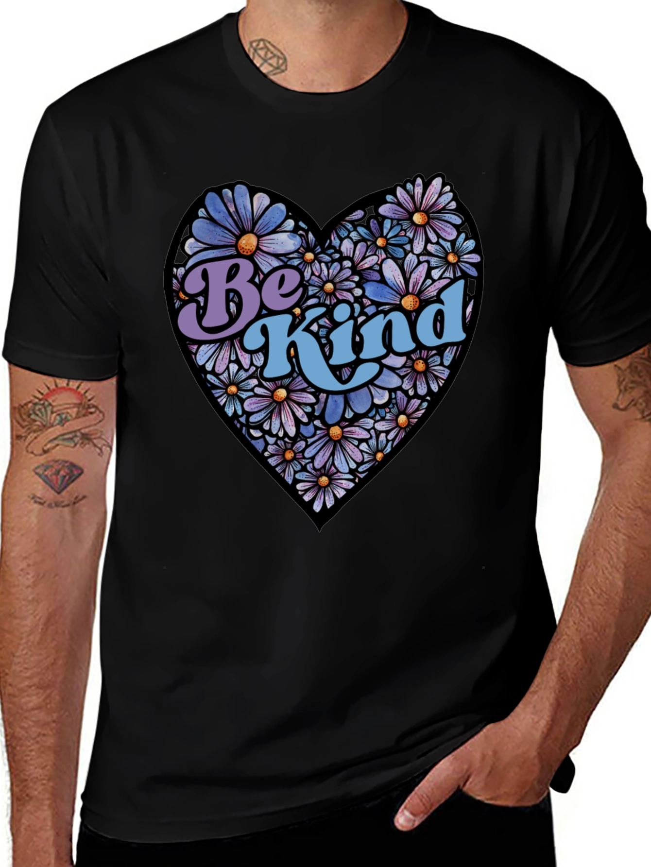 Variant 6 of Be Kind Floral Heart T-Shirt