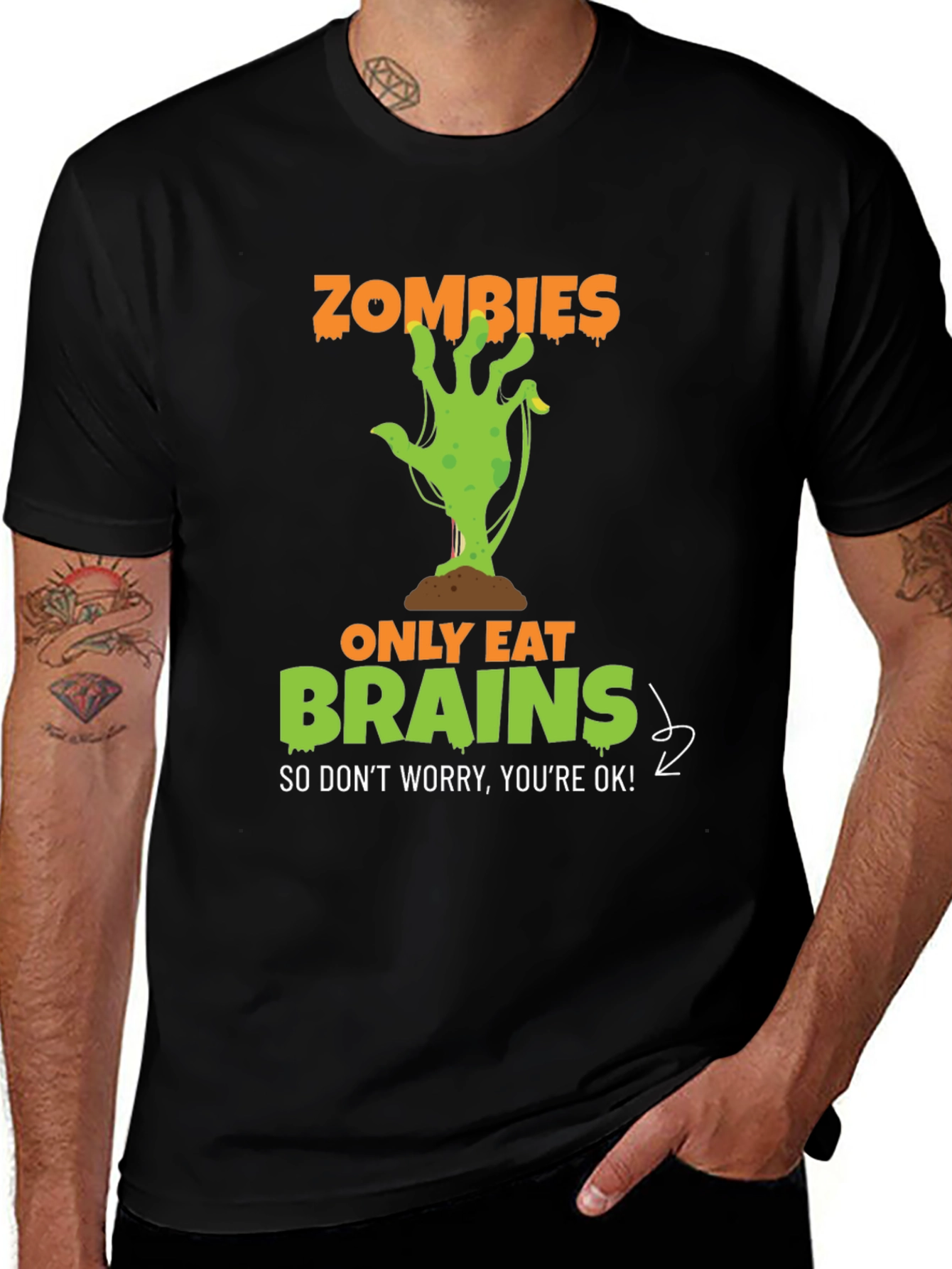 Variant 20 of Zombies Only Eat Brains Graphic Tee