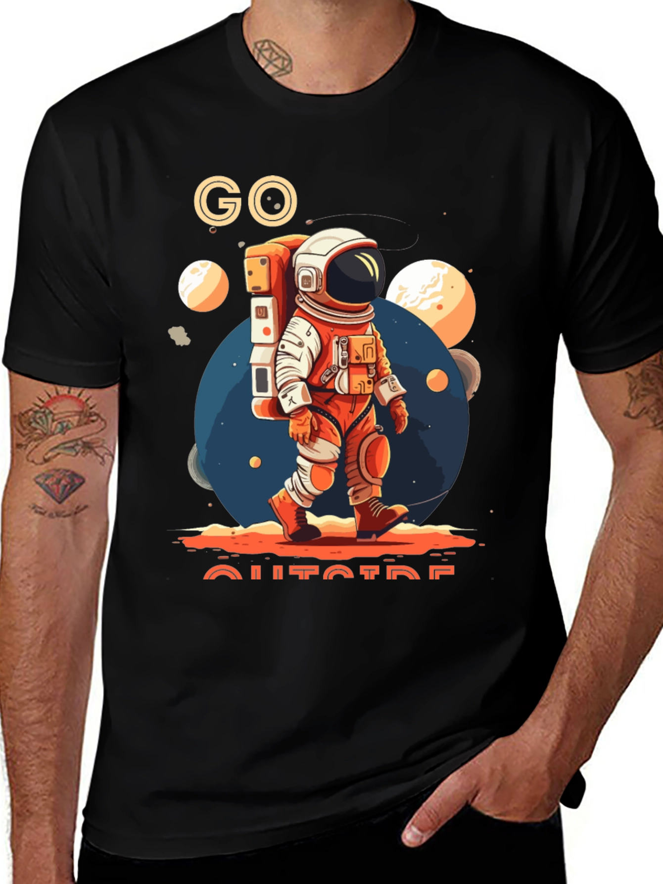 Variant 18 of Go Outside Astronaut T-Shirt