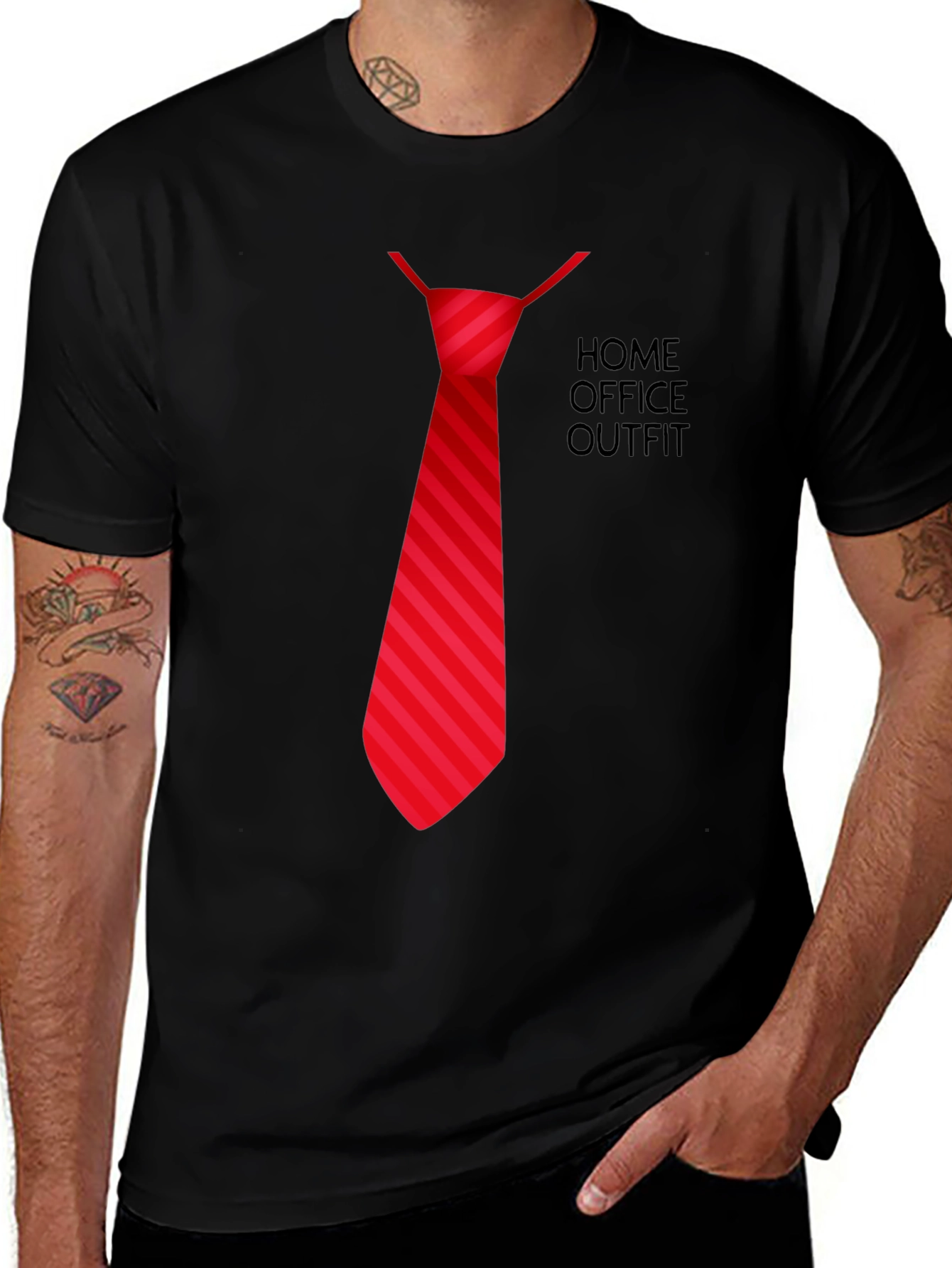 Variant 3 of Home Office Outfit Tie Graphic T-Shirt