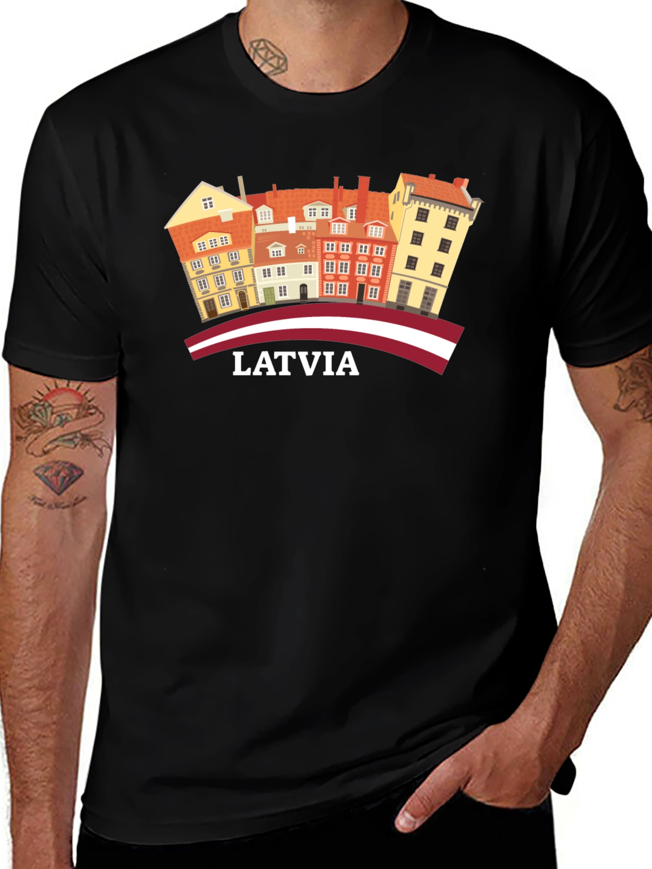 Latvia Old Town Architecture Graphic T-Shirt