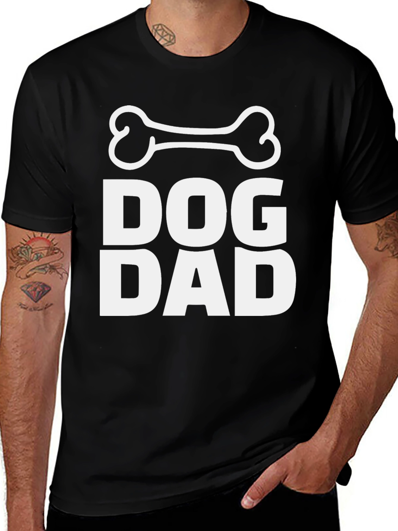 Dog Dad T-Shirt - Black Cotton Blend