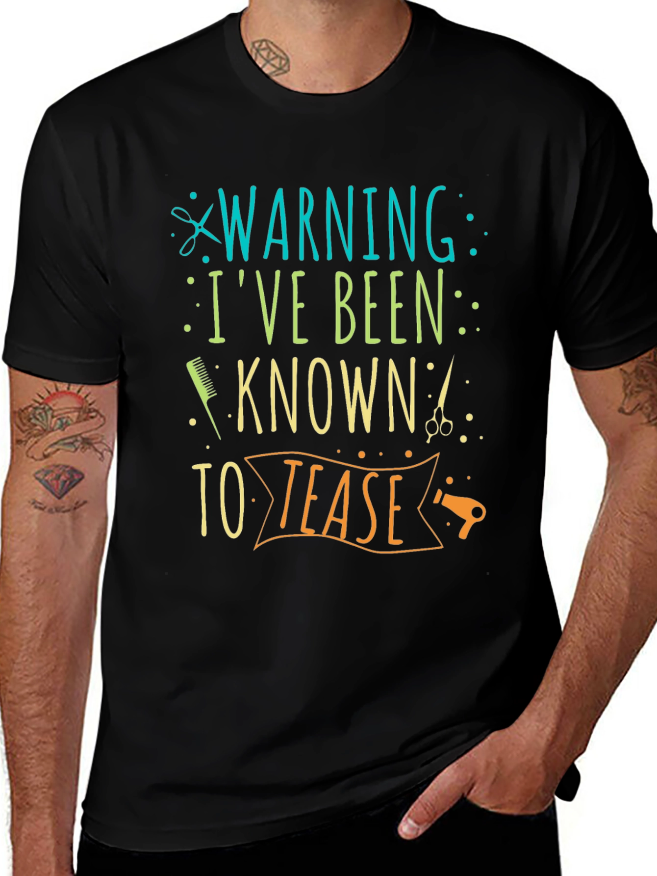 Warning I Tease T-Shirt, Barber Style