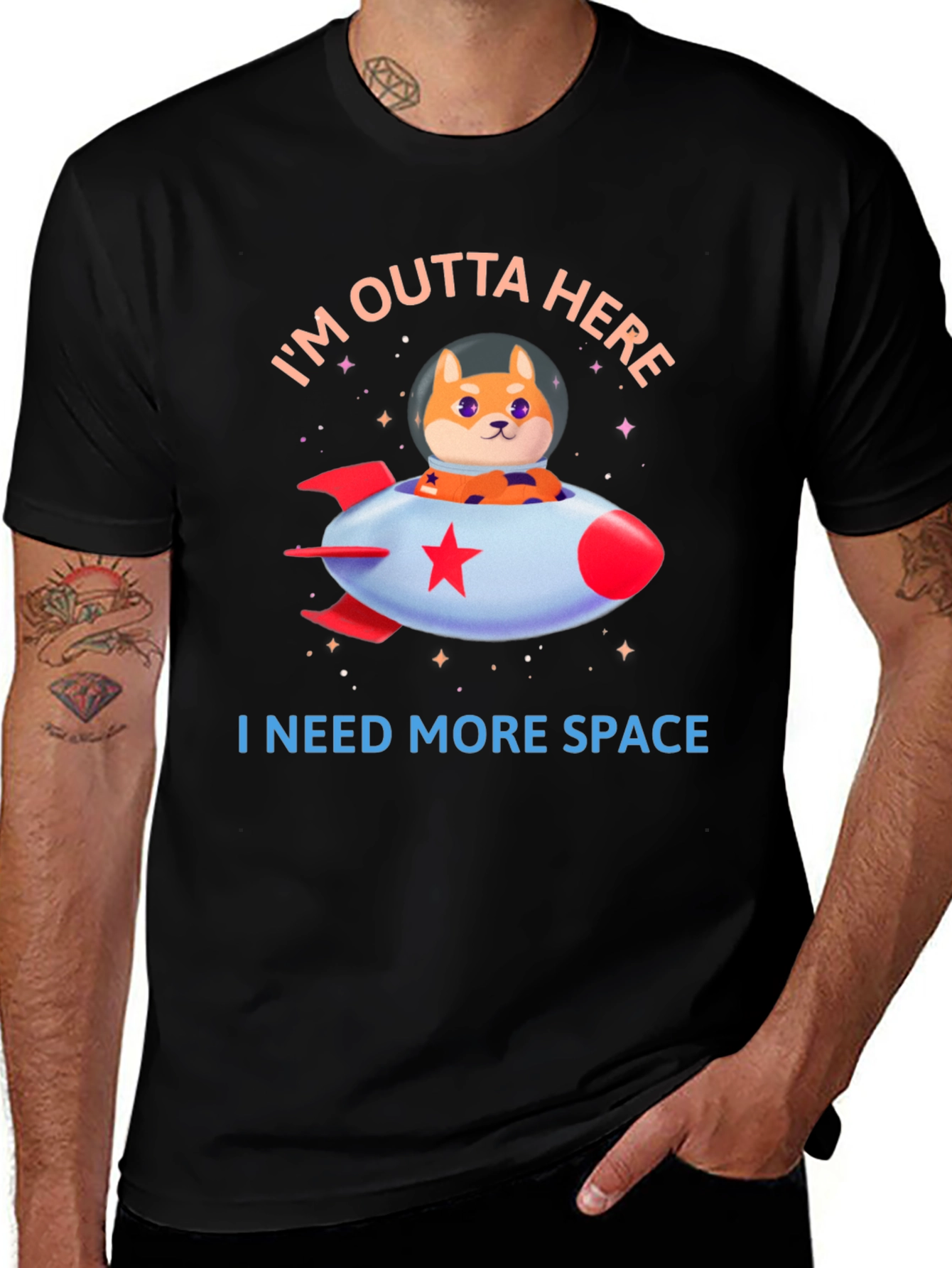 Variant 14 of Doge Rocket T-Shirt - I'm Outta Here!