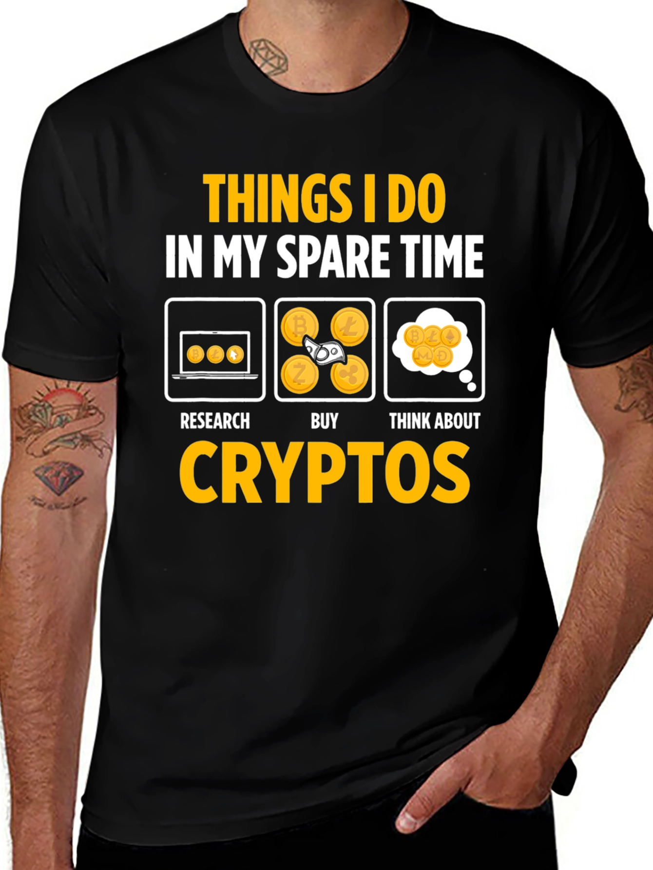 Variant 6 of Crypto Spare Time Graphic T-Shirt