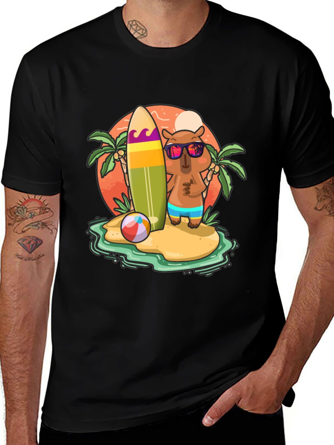 Variant 21 of Summer Capybara T-Shirt - Beach Vibes