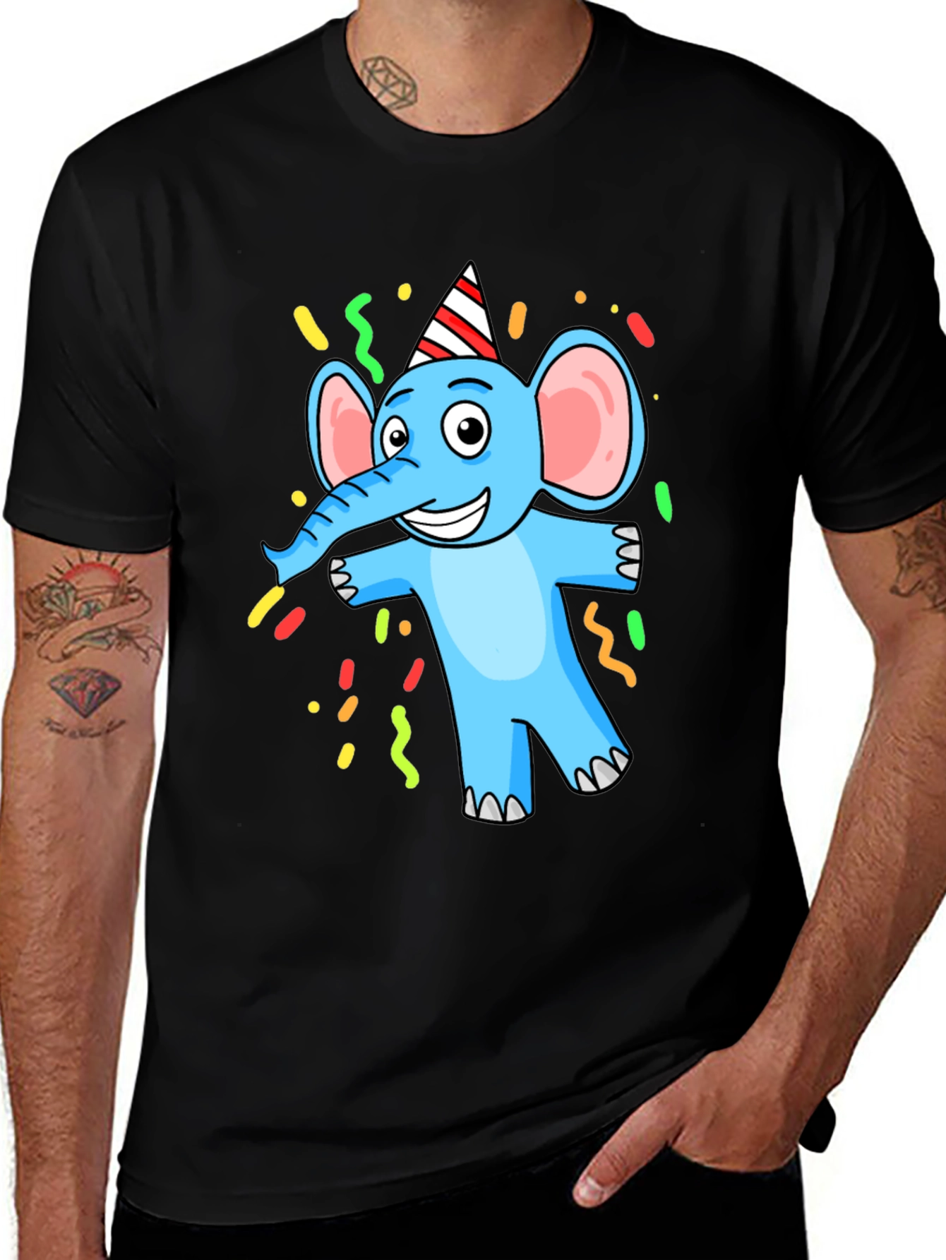 Variant 19 of Cartoon Elephant Graphic T-Shirt - Party Animal