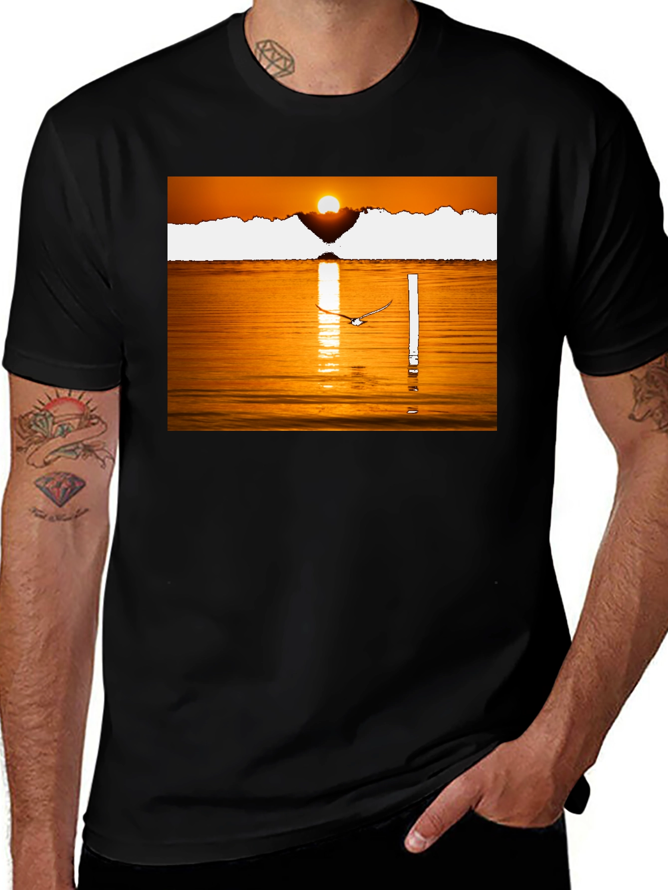 Variant 21 of Sunset Lake Graphic Tee - Black