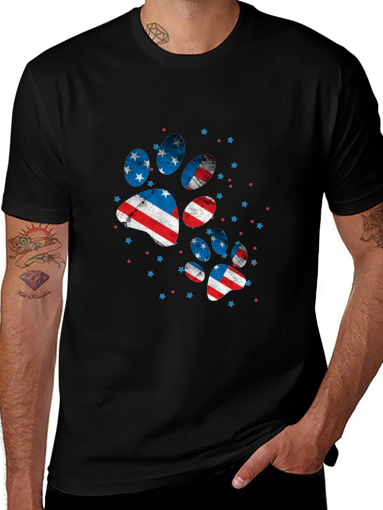 Patriotic Paw Print T-Shirt