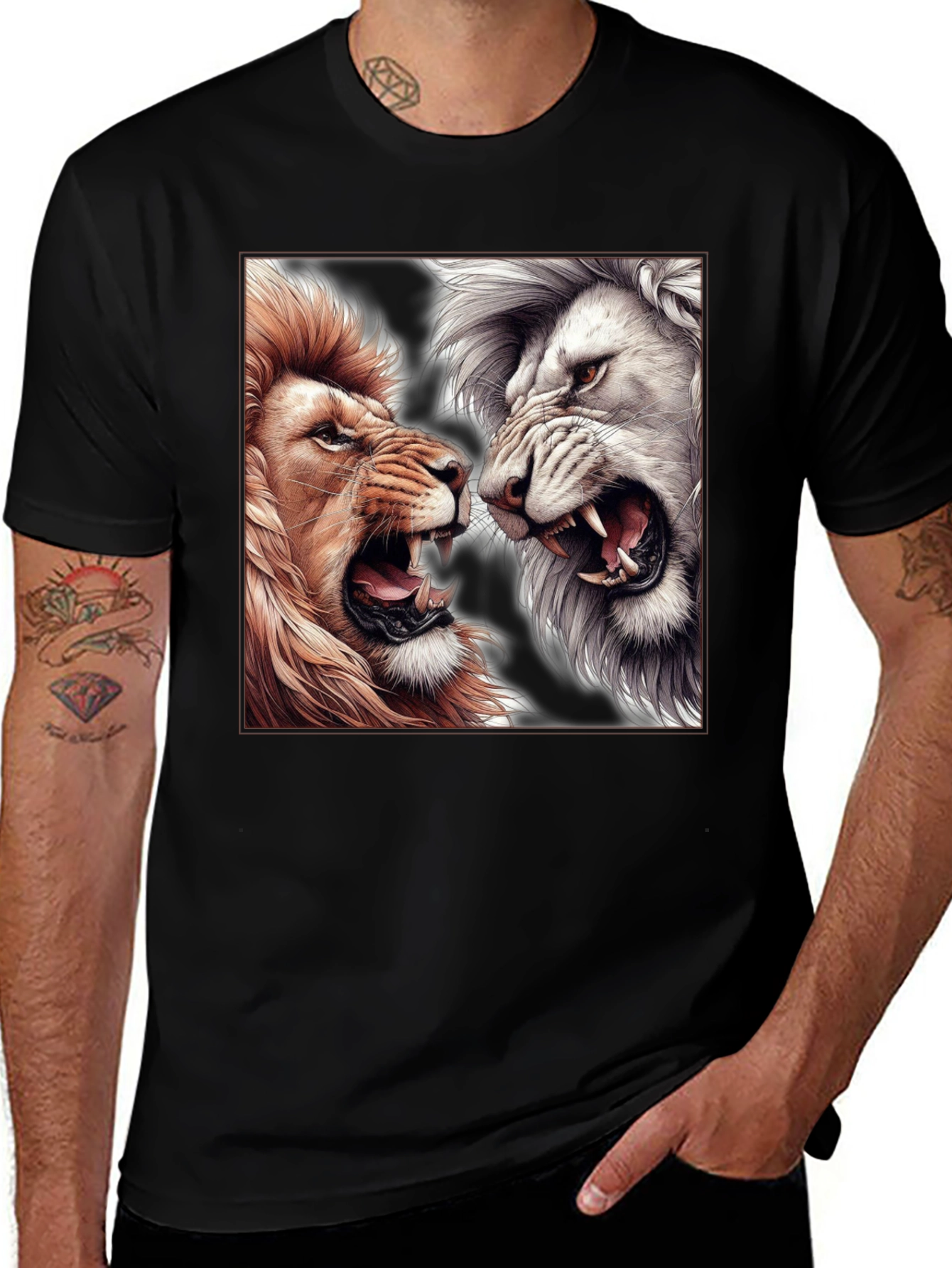 Variant 24 of Lion Face-Off Graphic T-Shirt
