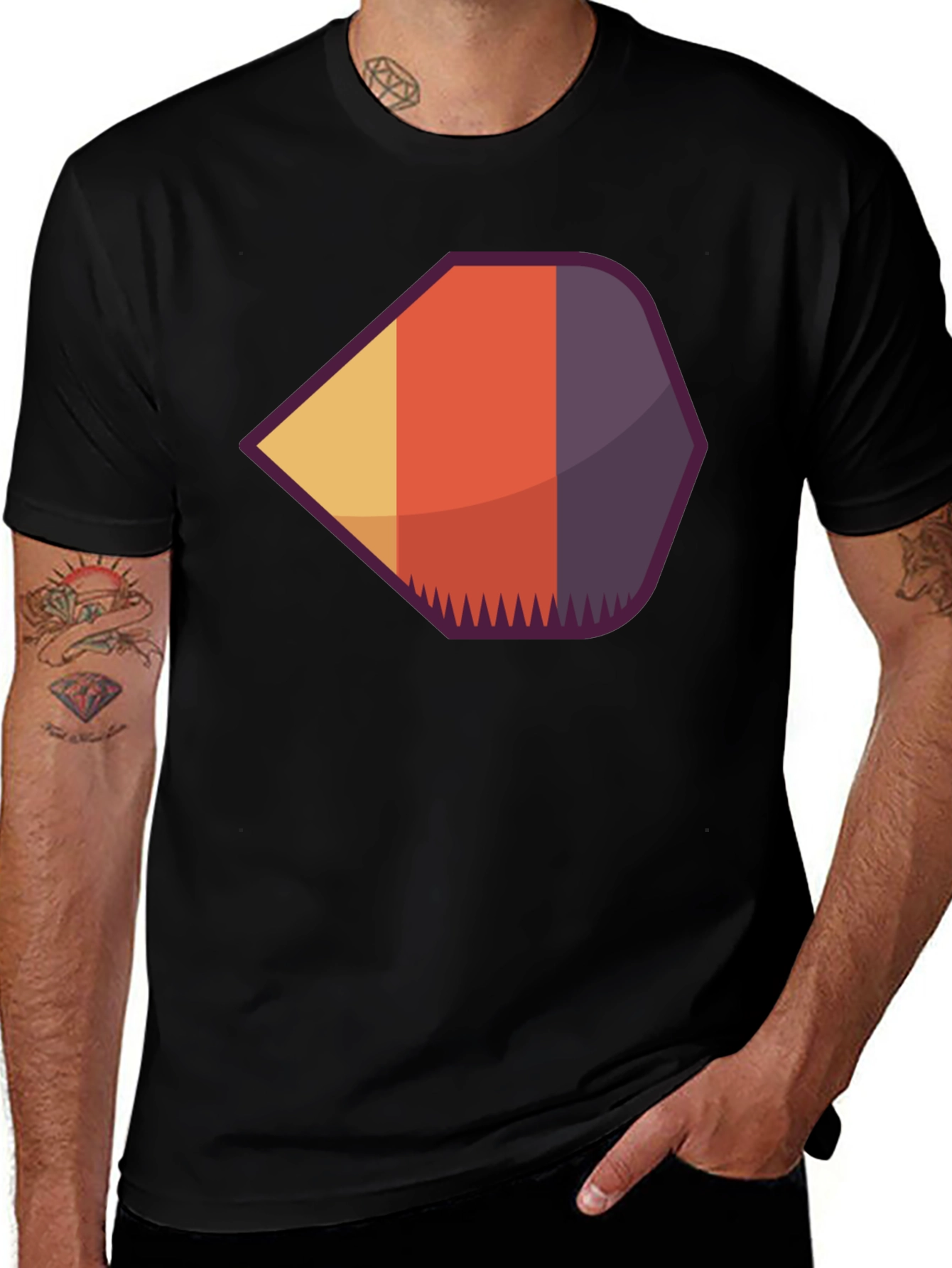 Variant 28 of Geometric Retro Graphic Tee - Modern Casual Style