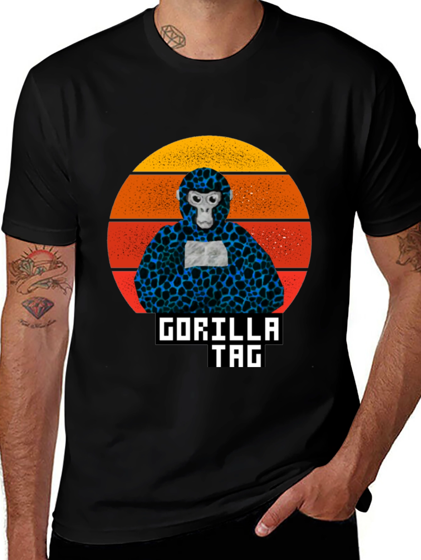Gorilla Tag Retro Sunset Graphic T-Shirt