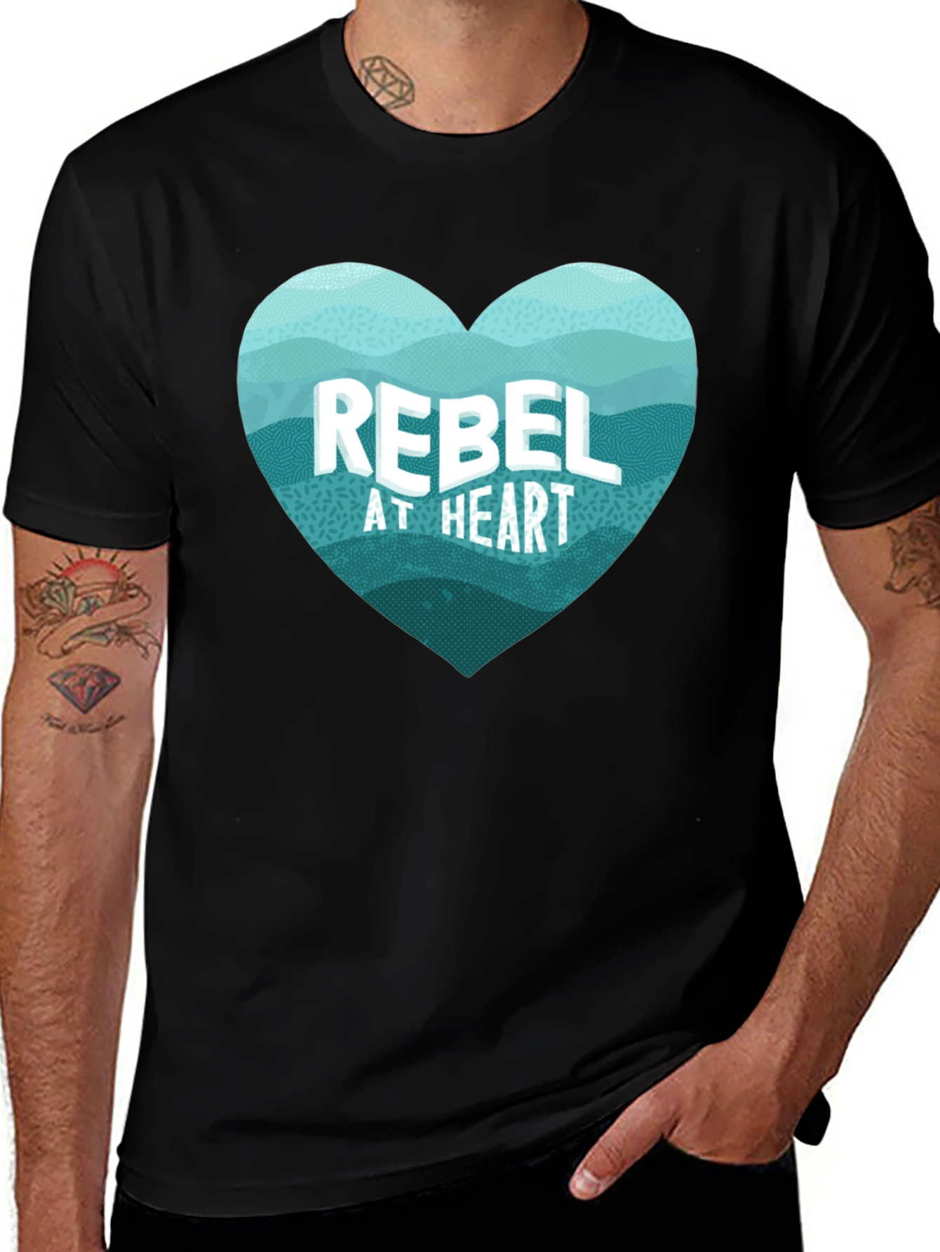 Variant 20 of Rebel at Heart Graphic T-Shirt - Mens Casual Tee