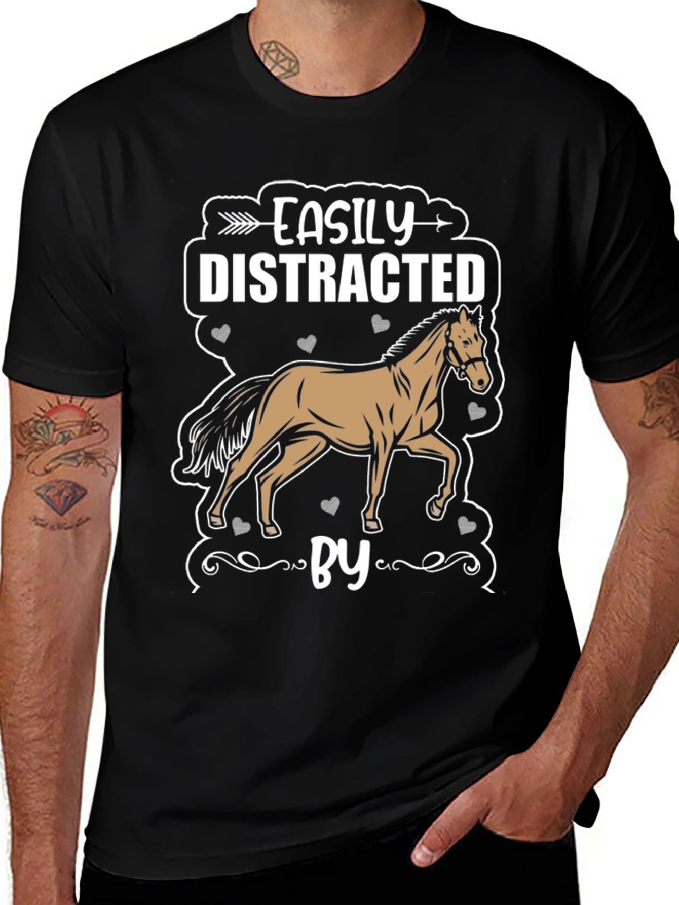 Variant 3 of Easily Distracted By Horses Graphic T-Shirt