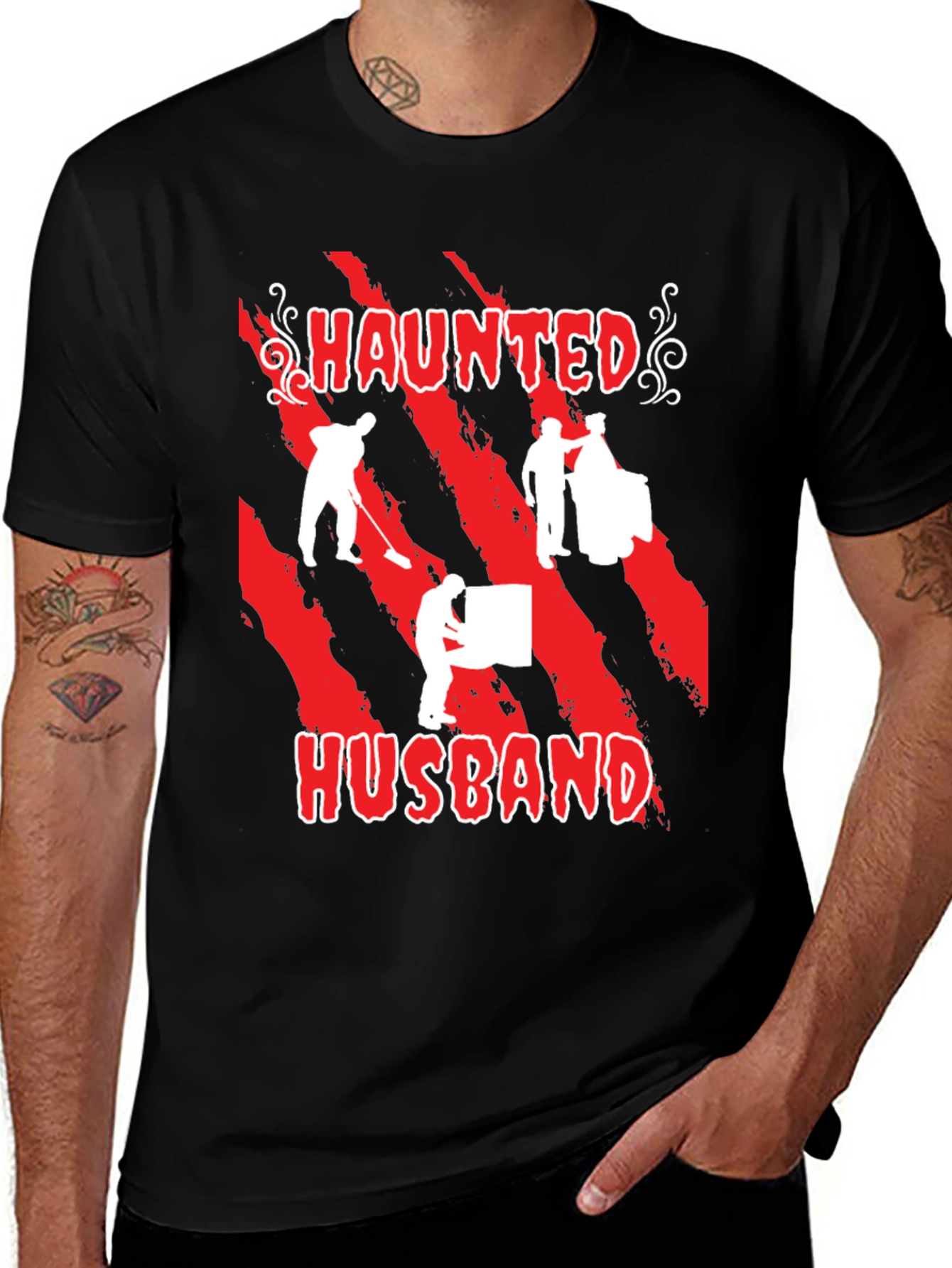 Variant 8 of Haunted Husband Graphic T-Shirt